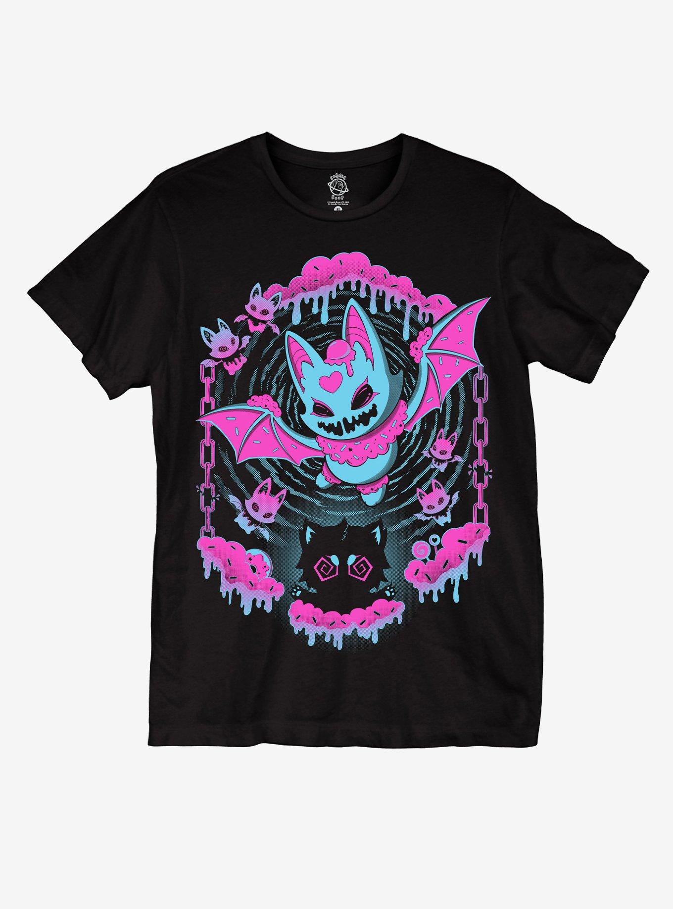 Bat Candy T-Shirt By Cosmic Boop aka Stephthehuman, BLACK, hi-res