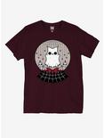Ghost Cat Crystal Ball T-Shirt By Pvmpkin Art, BURGUNDY, hi-res