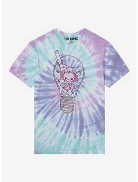 Axolotl Light Bulb Boba Tie-Dye T-Shirt, , hi-res