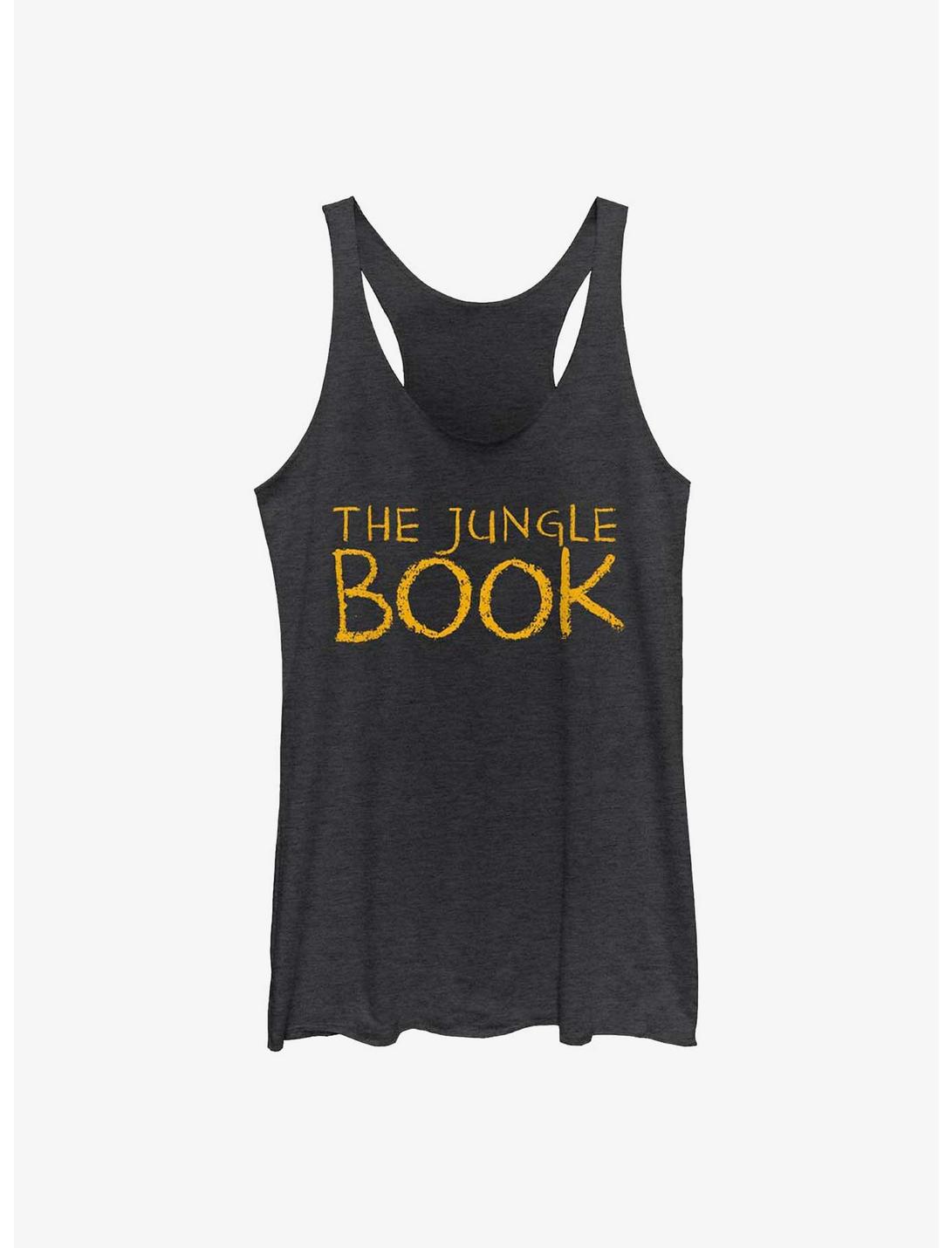 Disney The Jungle Book Text Logo Girls Tank, BLK HTR, hi-res