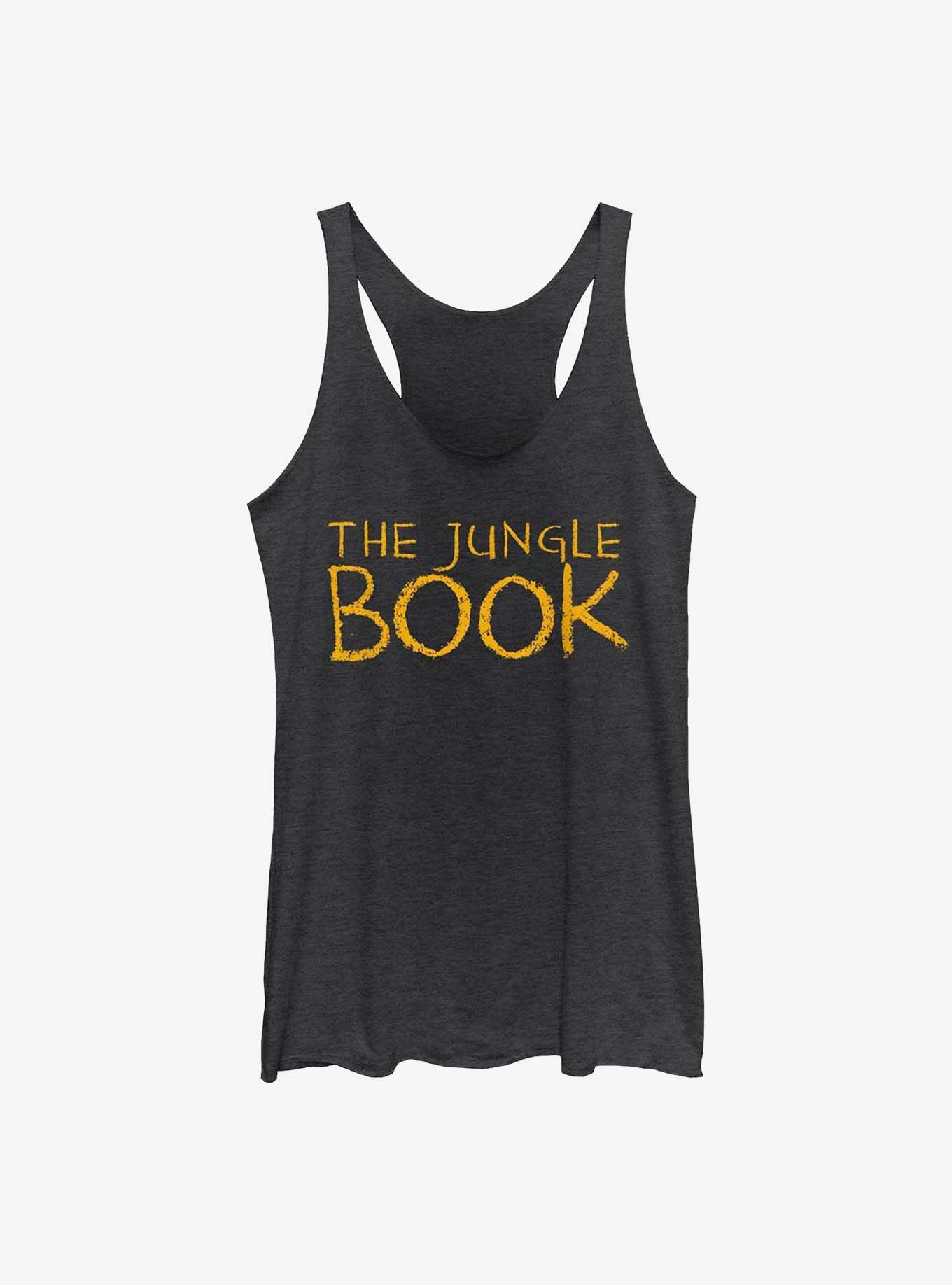 Disney The Jungle Book Text Logo Girls Tank, BLK HTR, hi-res