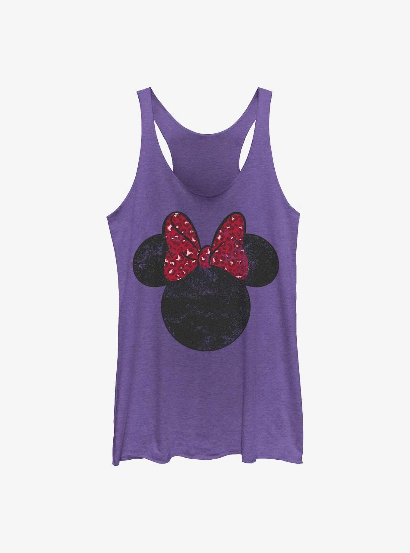 Disney Minnie Mouse Leopard Bow Ears Girls Tank, PUR HTR, hi-res