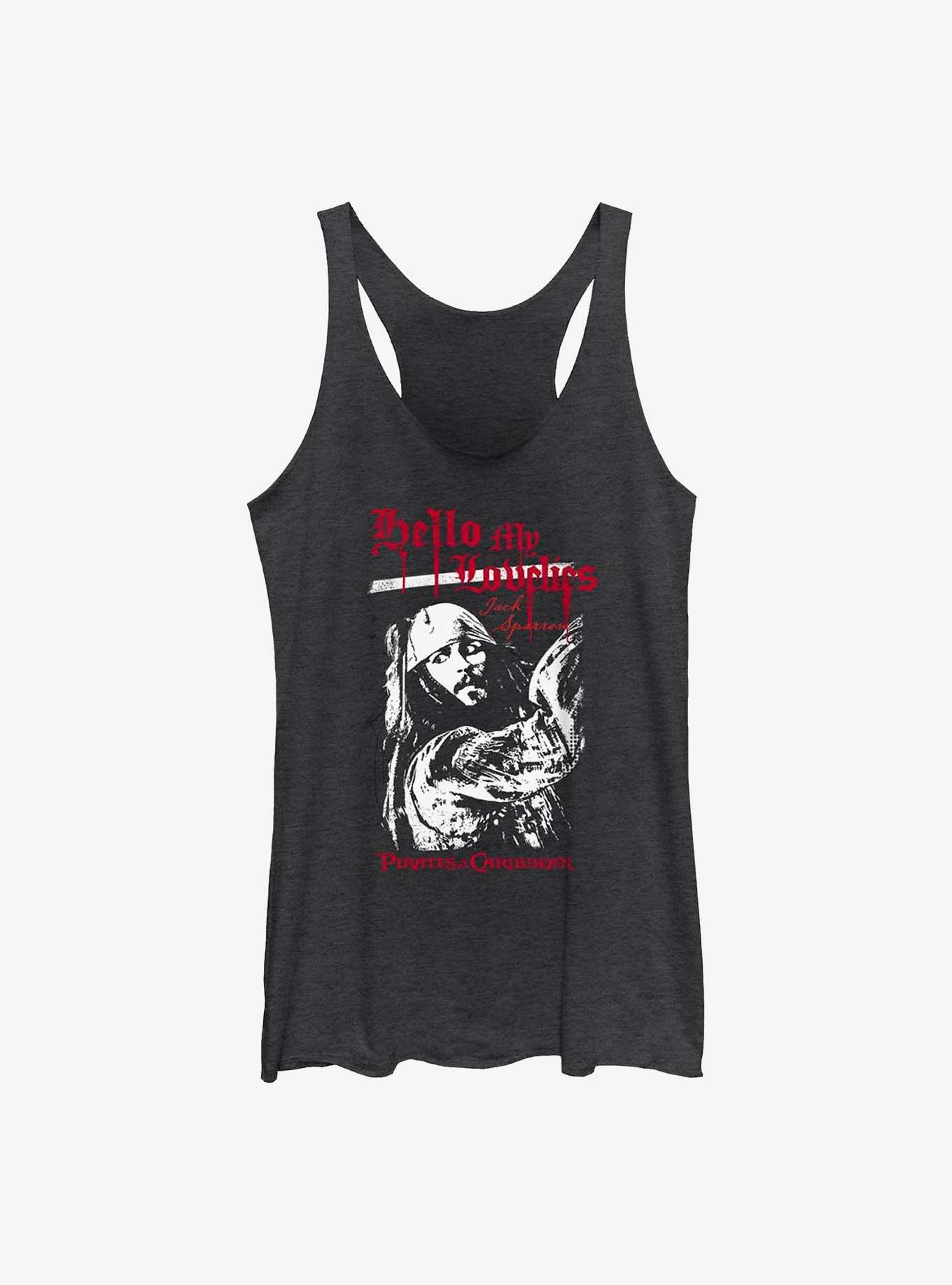 Disney Pirates of the Caribbean Jack Sparrow Hello My Lovelies Girls Tank, BLK HTR, hi-res