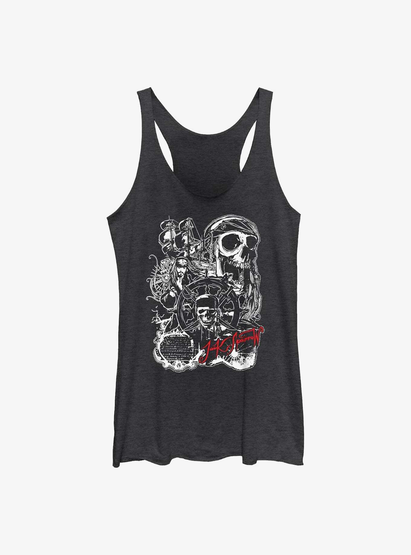 Disney Pirates of the Caribbean Yo Ho Girls Tank, BLK HTR, hi-res