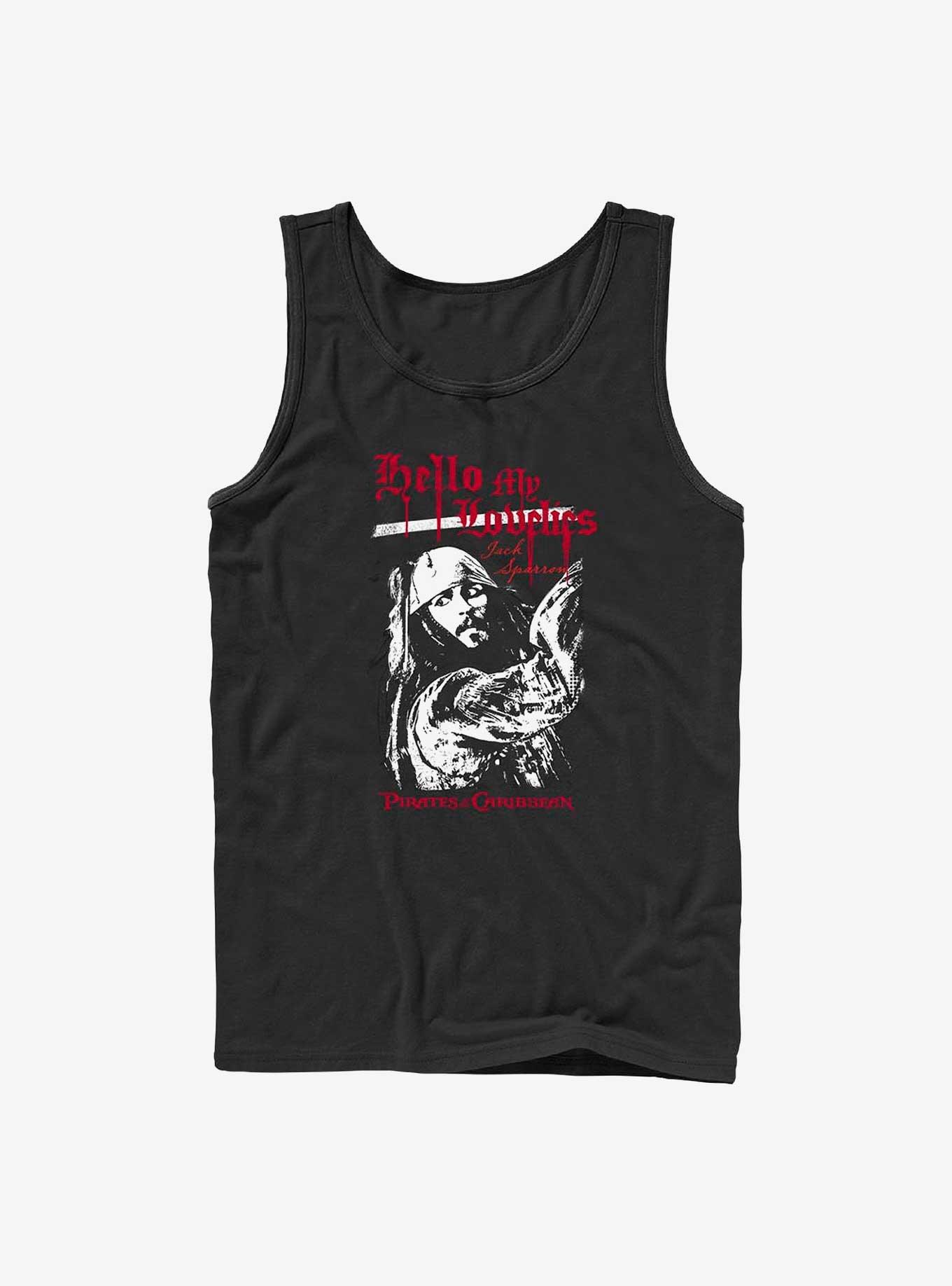 Disney Pirates of the Caribbean Jack Sparrow Hello My Lovelies Tank, BLACK, hi-res