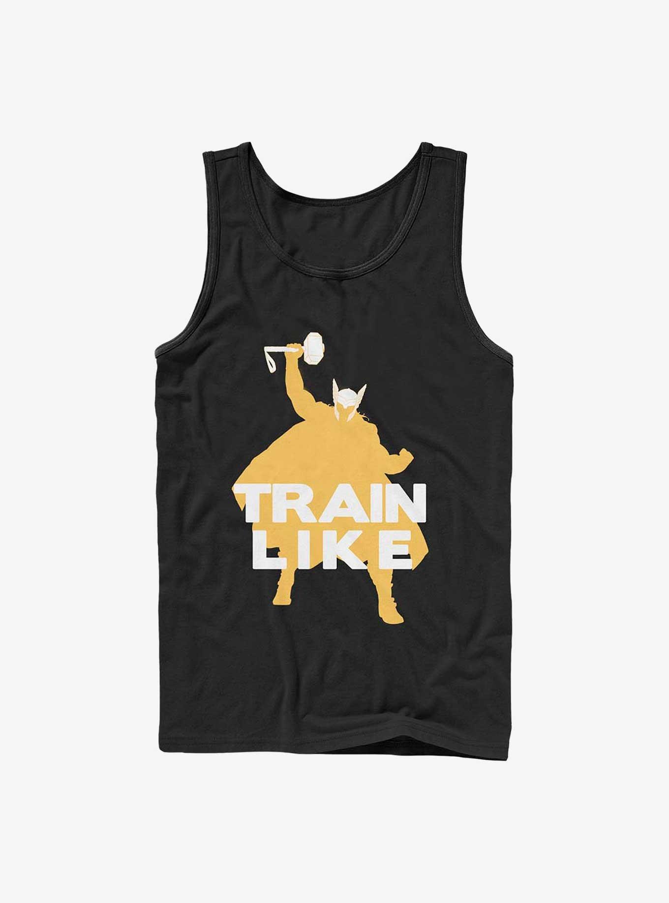 Marvel Thor Train Like Thor Silhouette Tank, BLACK, hi-res