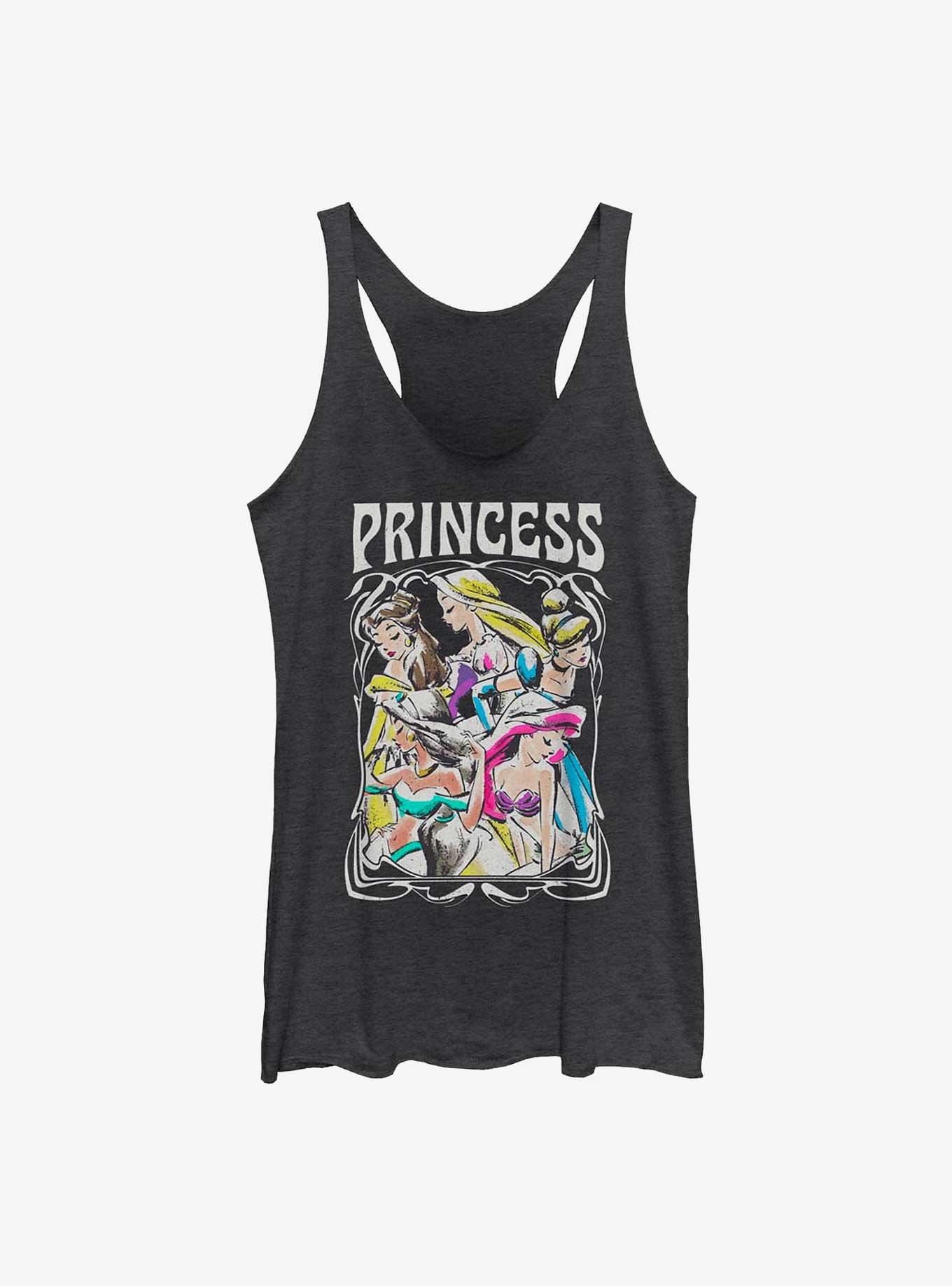 Disney Princesses Retro Princess Girls Tank, BLK HTR, hi-res