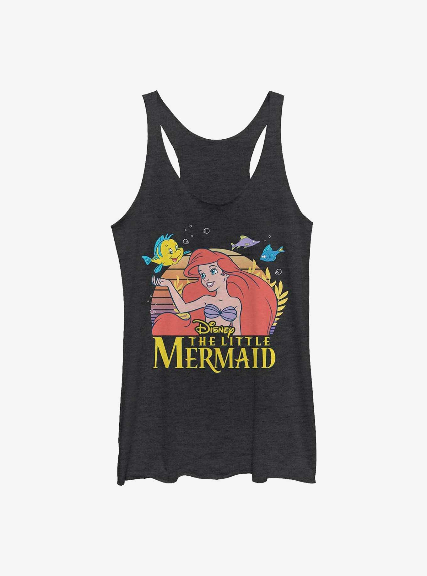 Disney The Little Mermaid Friends Ariel and Flounder Girls Tank, BLK HTR, hi-res