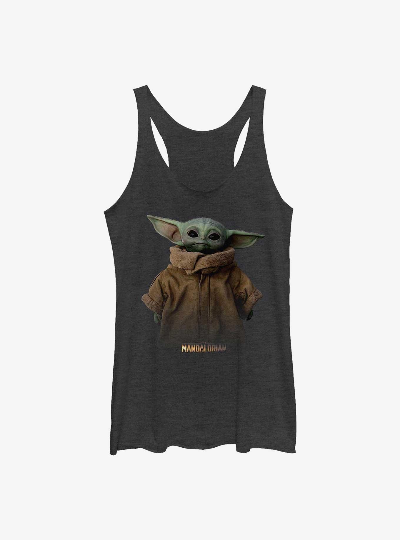Star Wars The Mandalorian Grogu Full Size Girls Tank, BLK HTR, hi-res