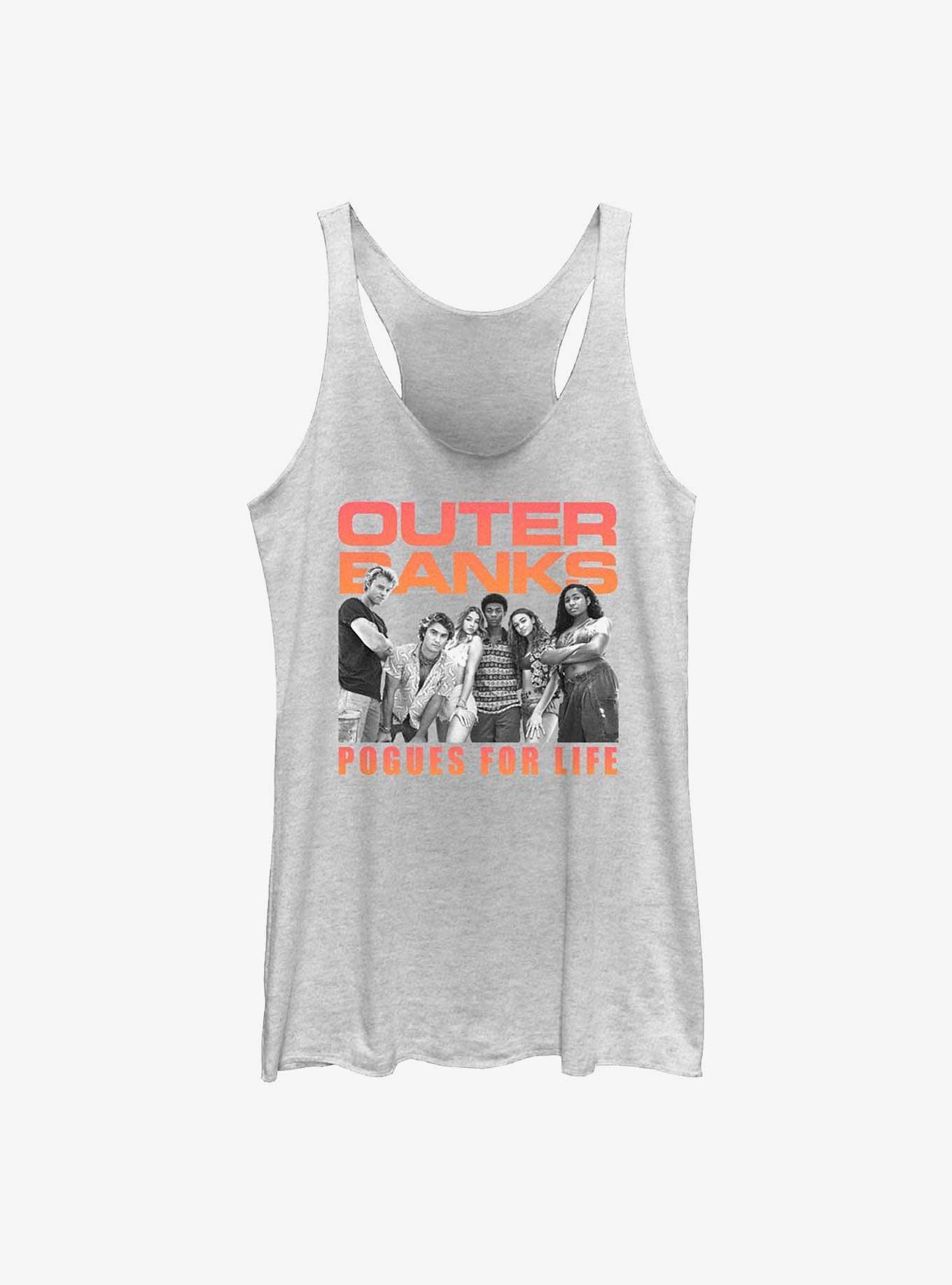 Outer Banks Pogues For Life Girls Tank, WHITE HTR, hi-res