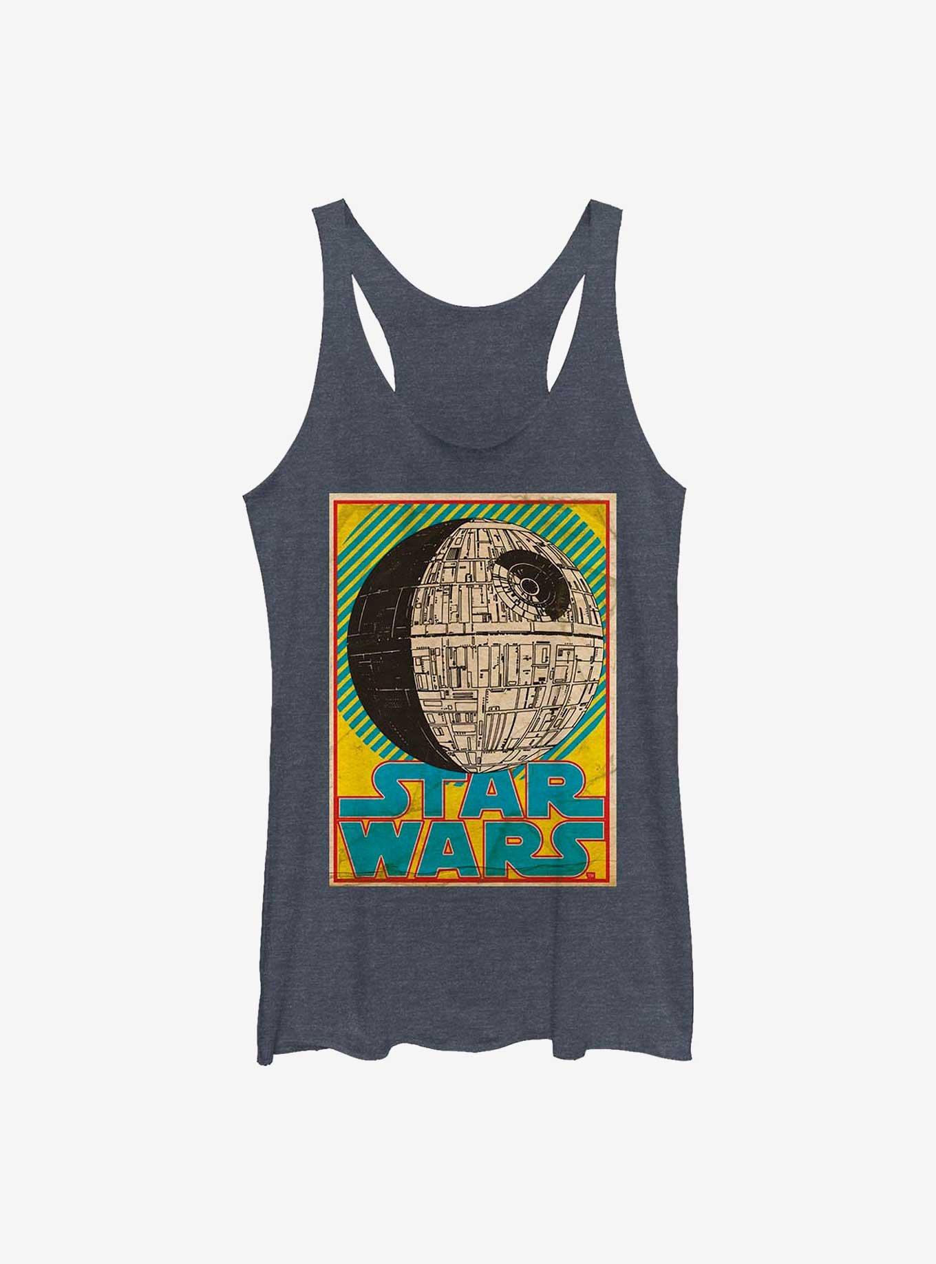 Star Wars Death Star Card Girls Tank, NAVY HTR, hi-res