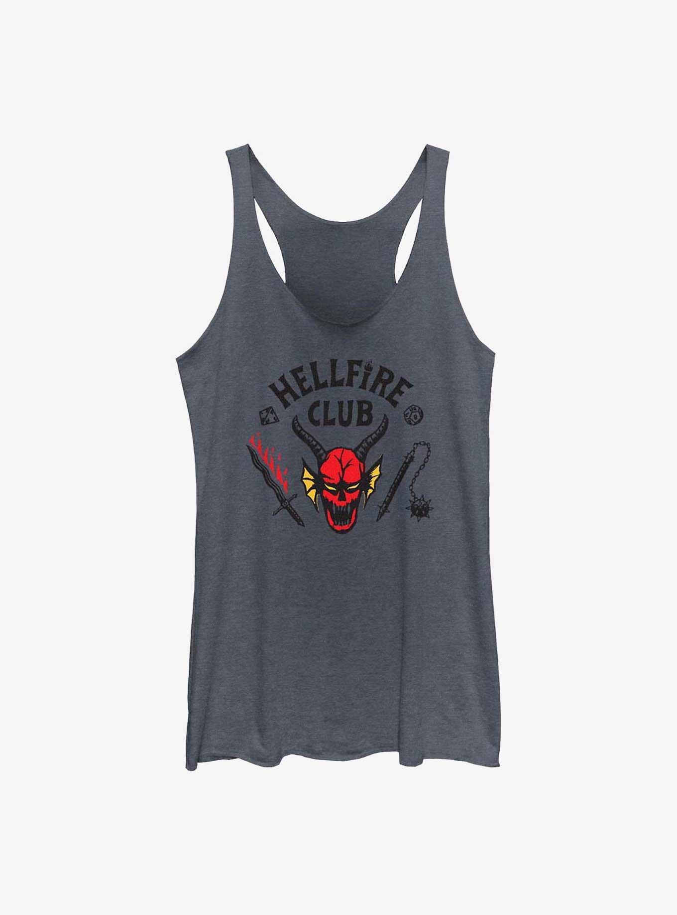 Stranger Things Hellfire Club Girls Tank, NAVY HTR, hi-res