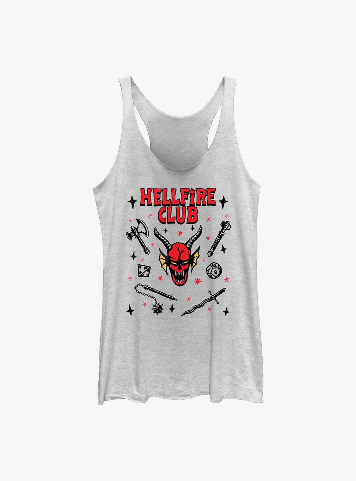 Stranger Things Hellfire Club Doodles Girls Tank, WHITE HTR, hi-res