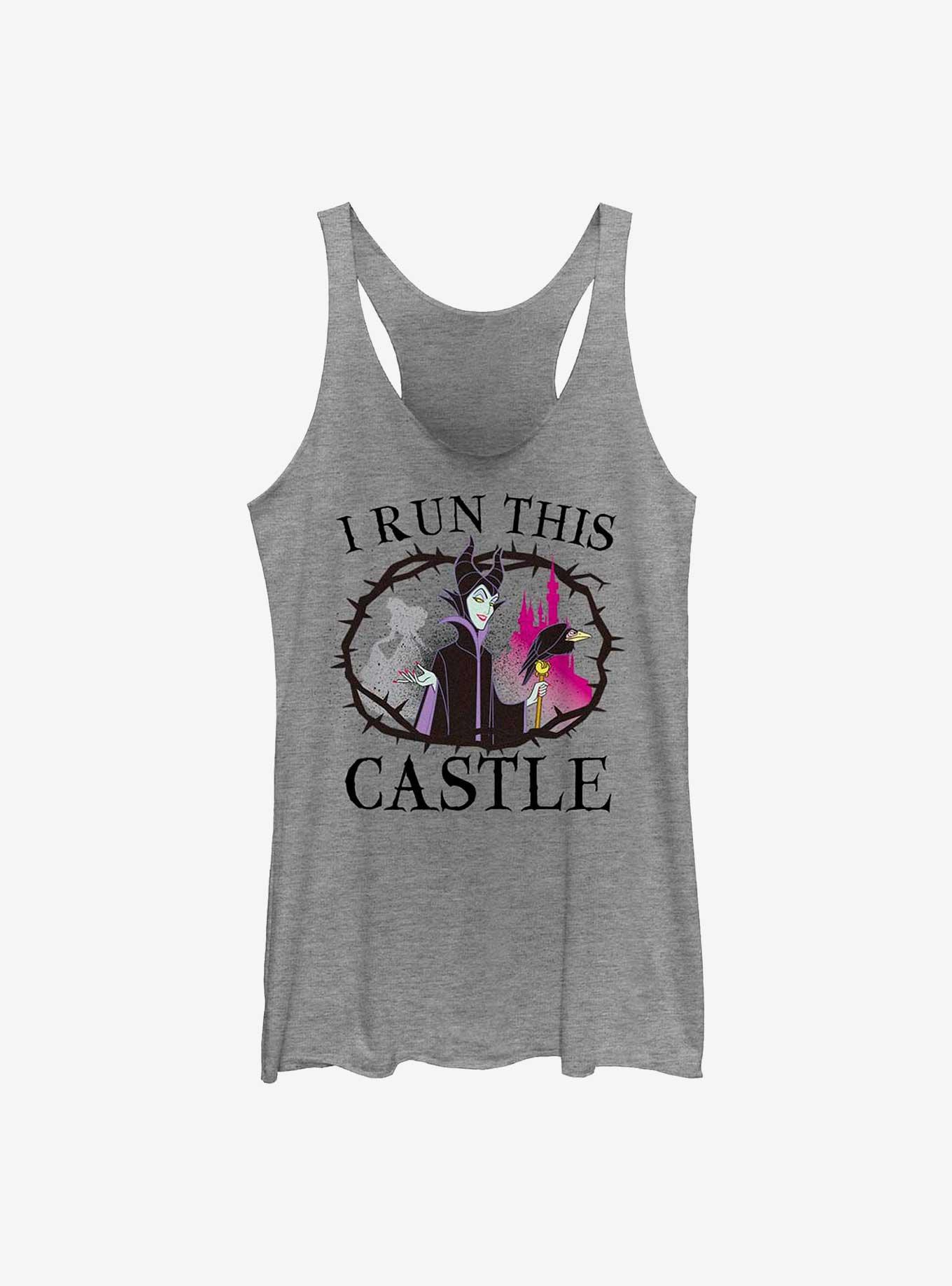 Disney Villains Maleficent I Run This Castle Girls Tank, GRAY HTR, hi-res