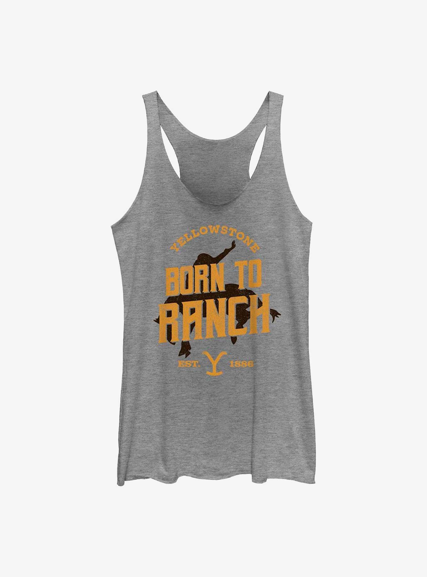 Yellowstone Born To Ranch Girls Tank, GRAY HTR, hi-res