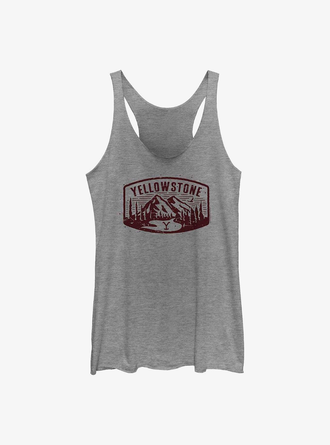 Yellowstone Mountains Girls Tank, GRAY HTR, hi-res