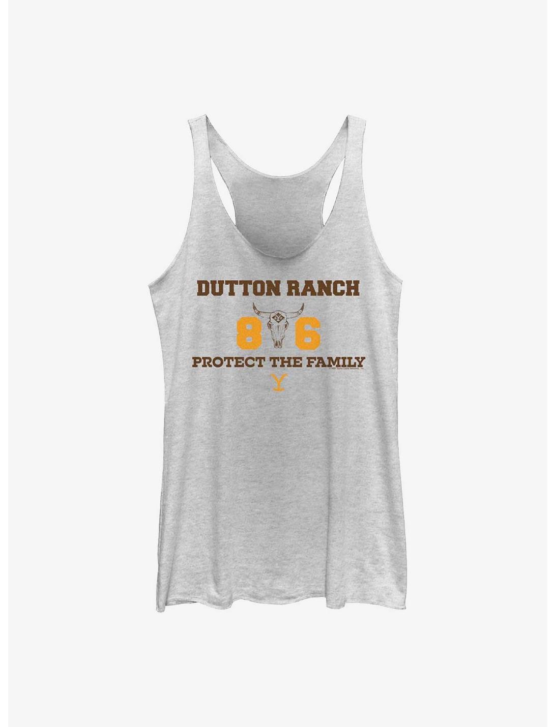 Yellowstone Painted Ranch Girls Tank, WHITE HTR, hi-res