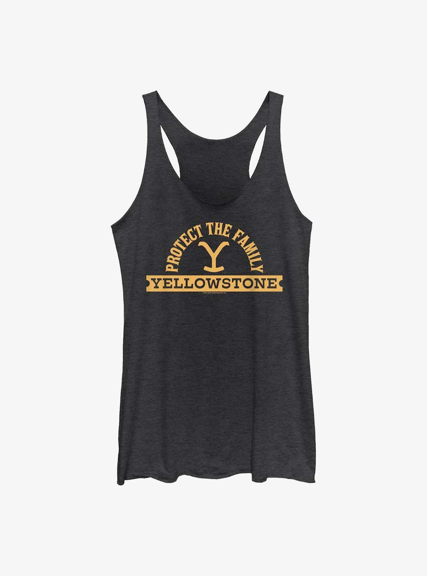 Yellowstone Protect The Family Girls Tank, BLK HTR, hi-res