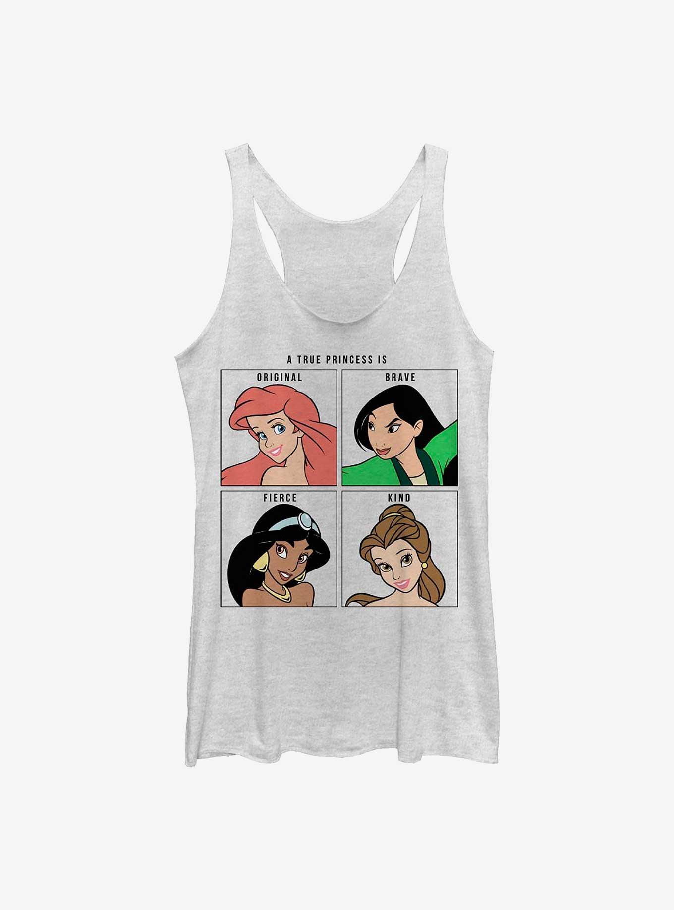 Disney Princesses True Princess Portraits Womens Tank Top, WHITE HTR, hi-res