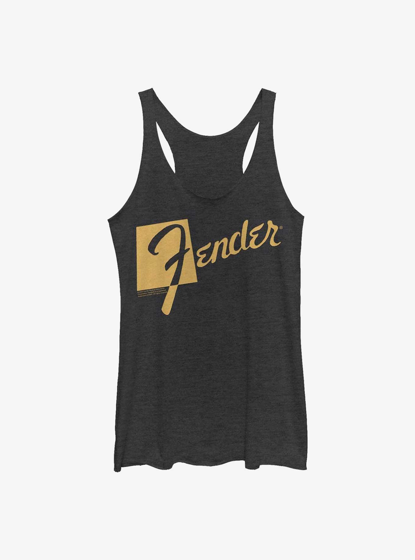 Fender Retro Logo Womens Tank Top, BLK HTR, hi-res