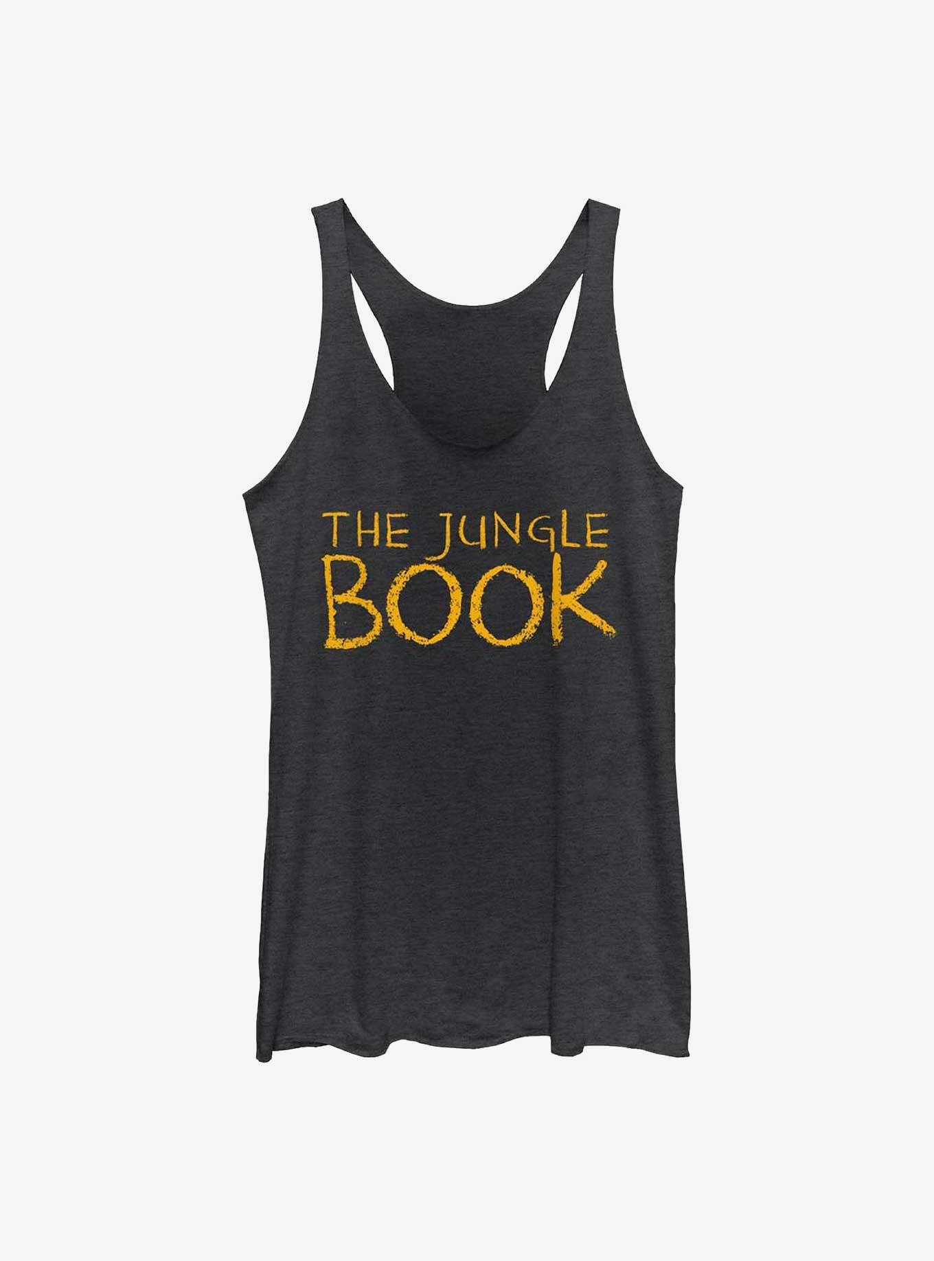 Disney The Jungle Book Text Logo Womens Tank Top, BLK HTR, hi-res