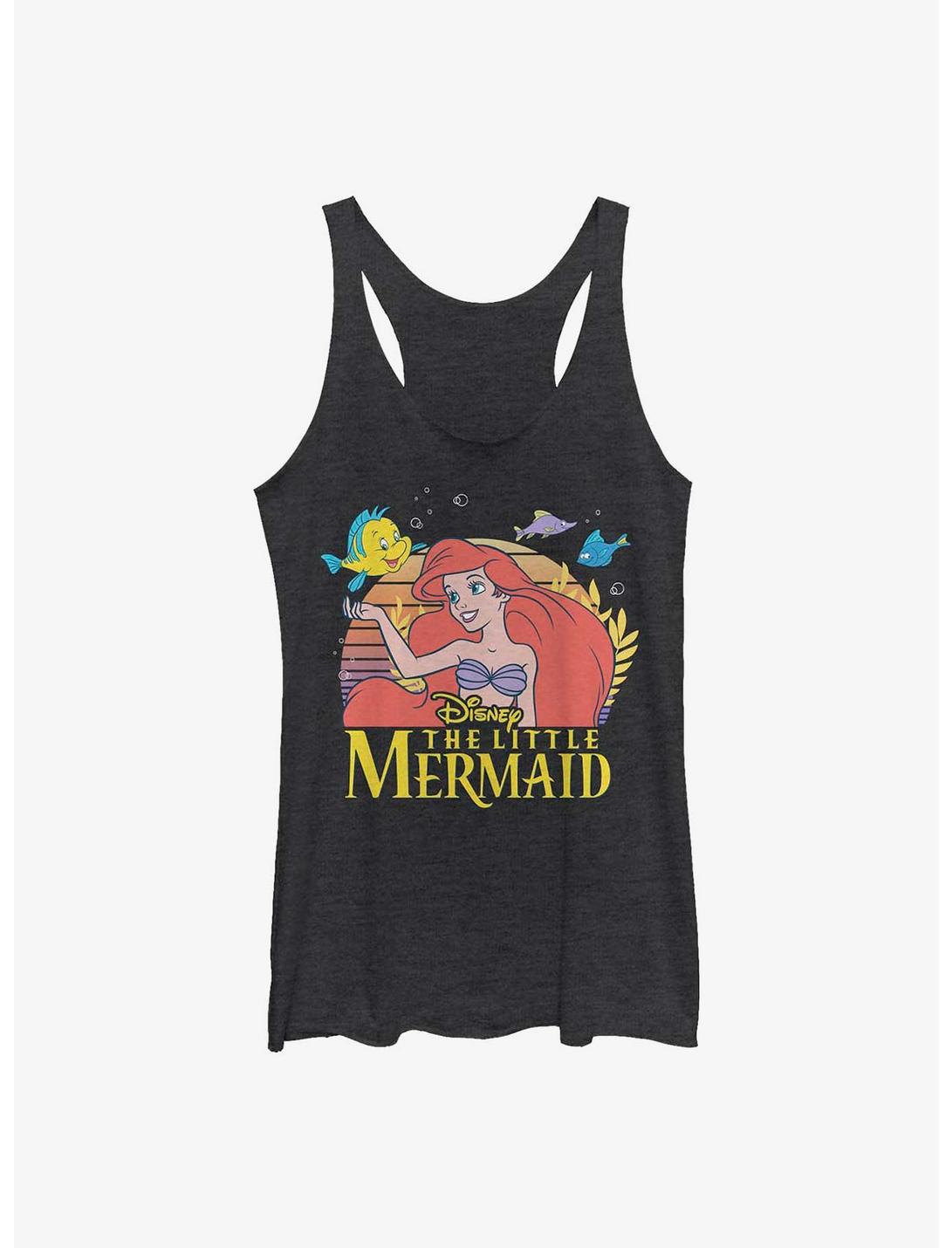 Disney The Little Mermaid Friends Ariel and Flounder Womens Tank Top, BLK HTR, hi-res