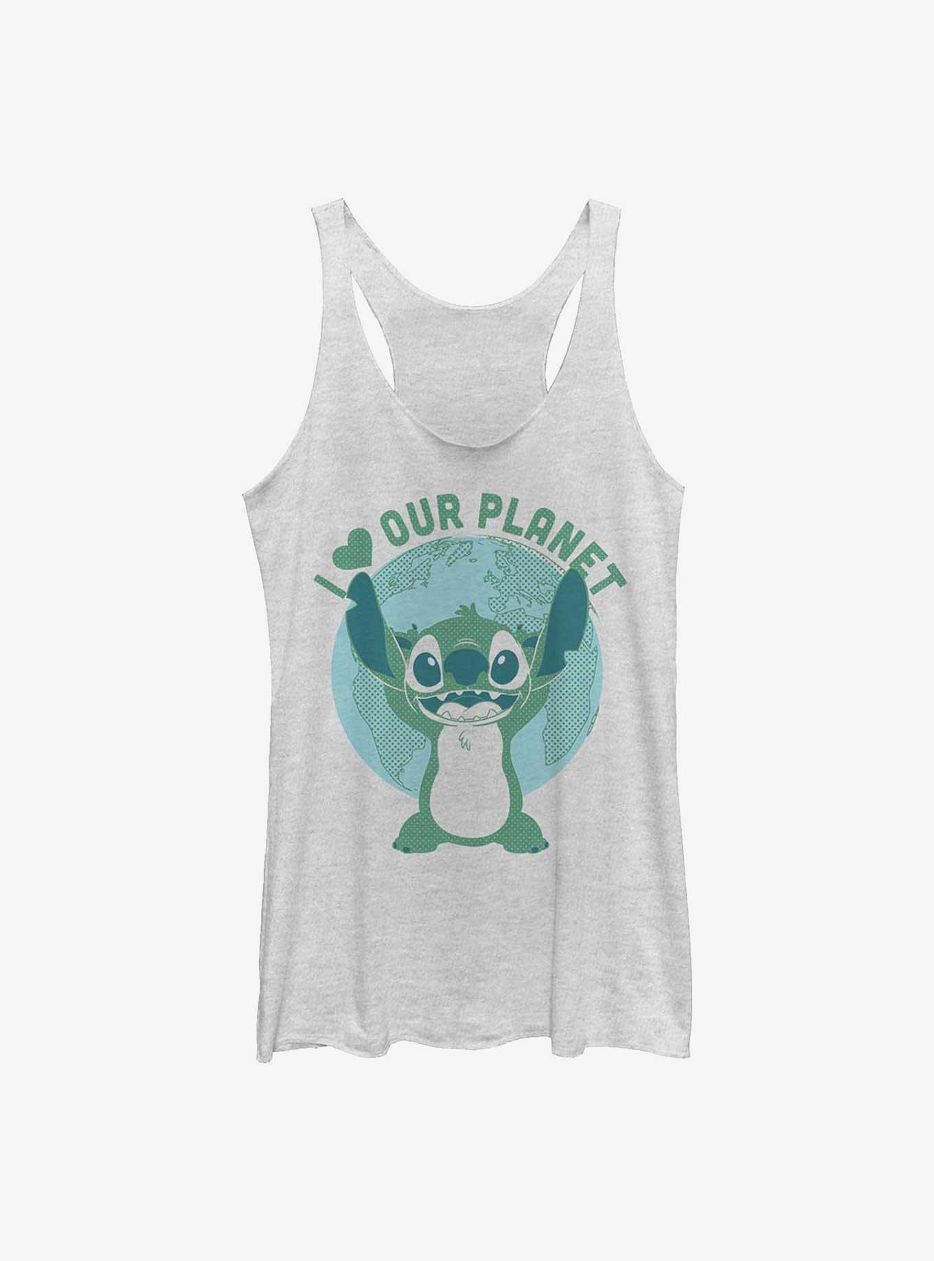 Disney Lilo & Stitch Love Our Planet Womens Tank Top, WHITE HTR, hi-res