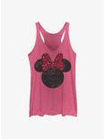 Disney Minnie Mouse Leopard Bow Ears Womens Tank Top, PINK HTR, hi-res