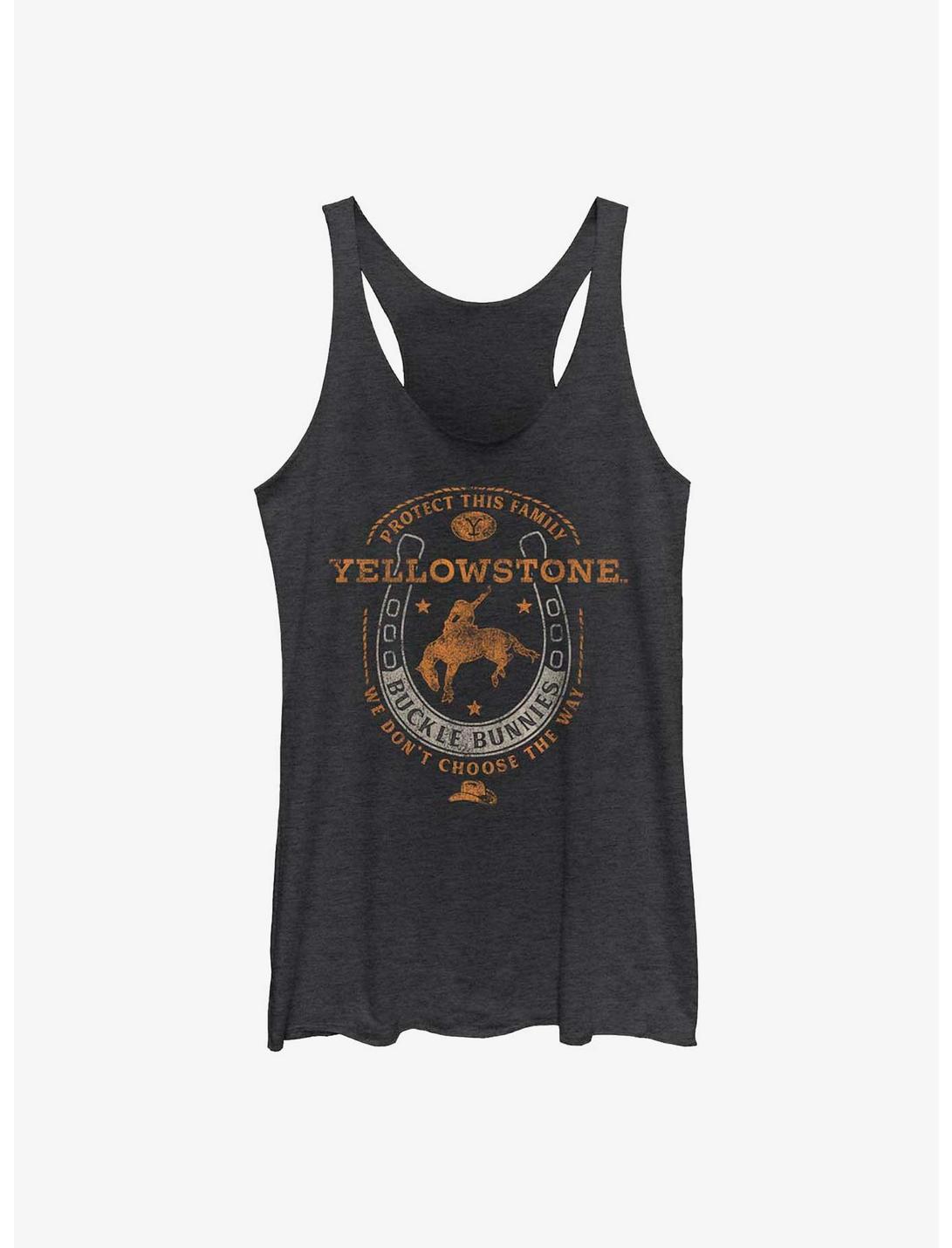 Yellowstone Buckle Bunny Womens Tank Top, BLK HTR, hi-res