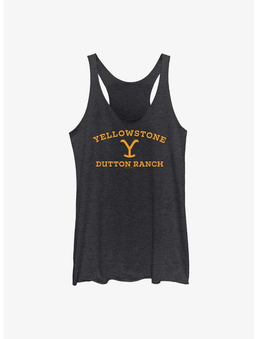 Yellowstone Dutton Ranch Logo Womens Tank Top, BLK HTR, hi-res