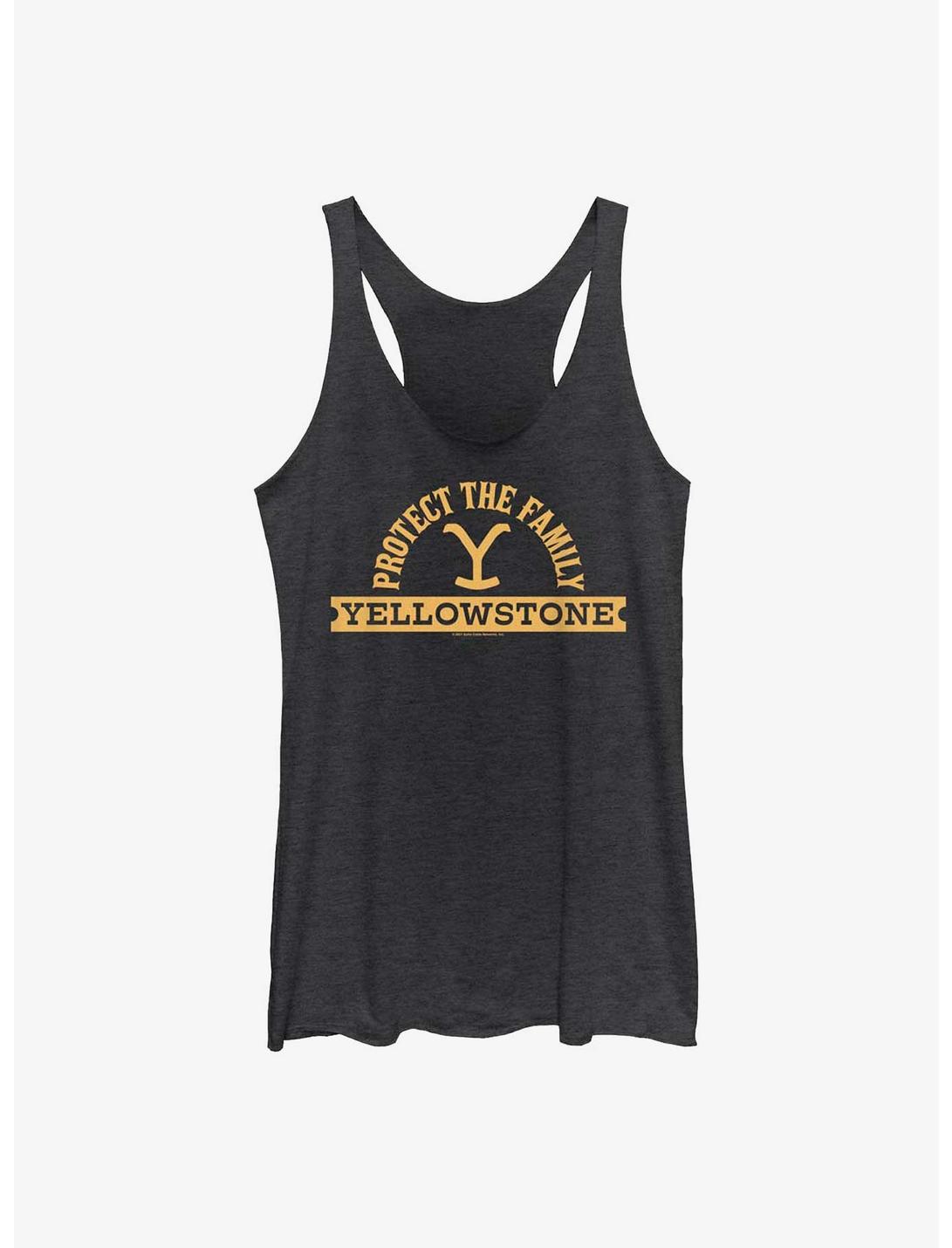 Yellowstone Protect The Family Womens Tank Top, BLK HTR, hi-res