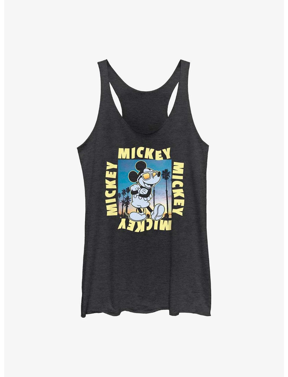 Disney Mickey Mouse Palm Beach Mouse Womens Tank Top, BLK HTR, hi-res