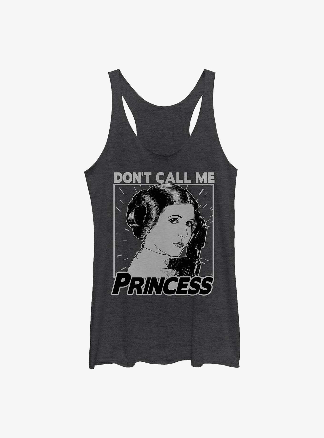 Star Wars Leia Don't Call Me Princess Womens Tank Top, BLK HTR, hi-res