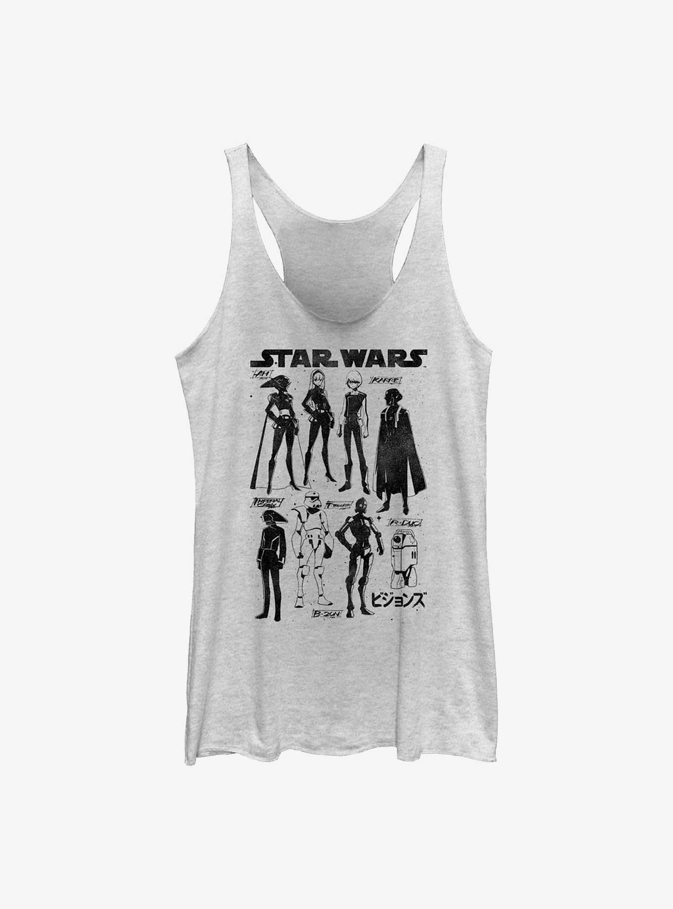 Star Wars: Visions Inked Textbook Womens Tank Top, WHITE HTR, hi-res