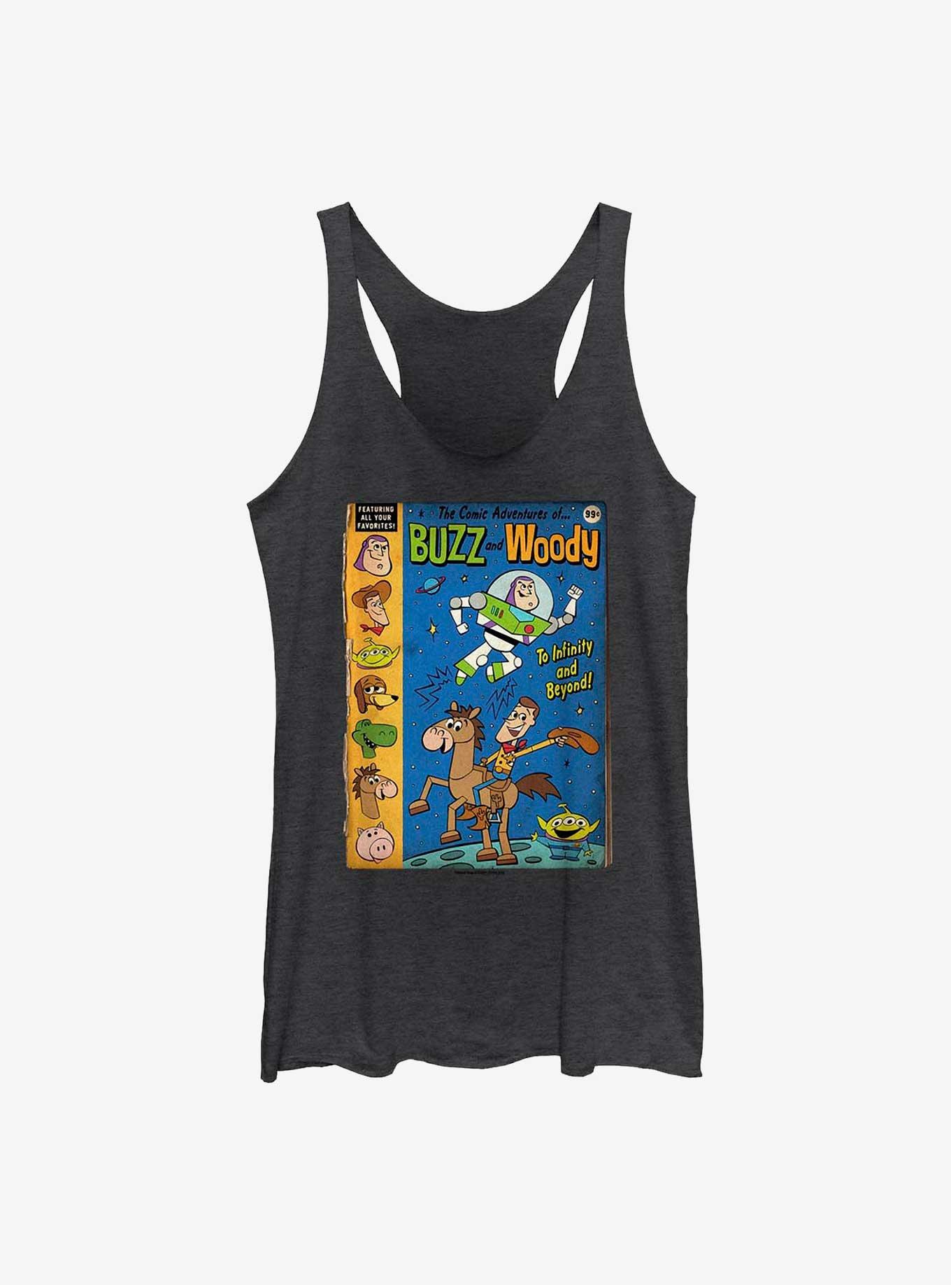 Disney Pixar Toy Story Comic Adventures Womens Tank Top, BLK HTR, hi-res