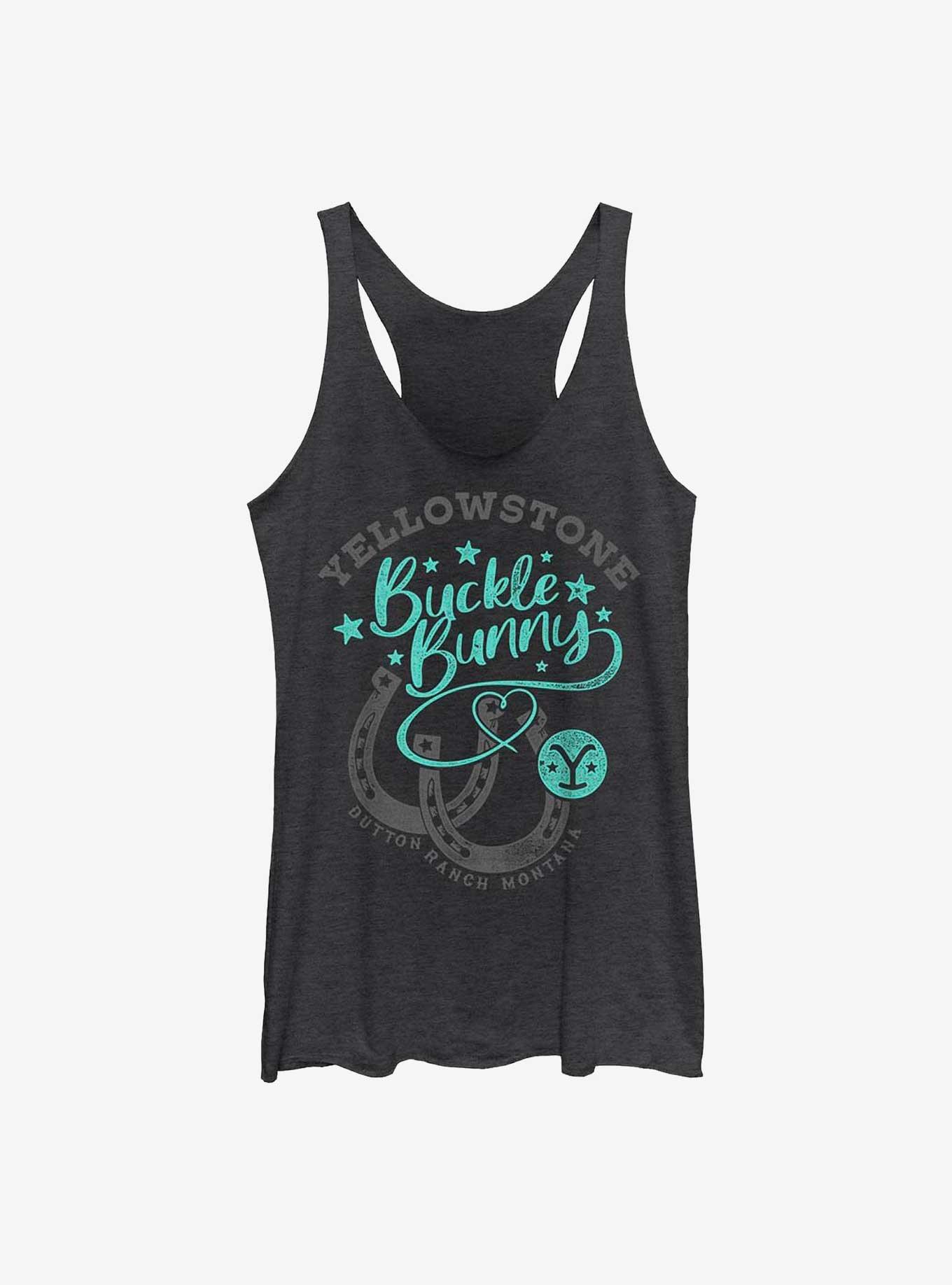 Yellowstone Buckle Bunnies Womens Tank Top, BLK HTR, hi-res