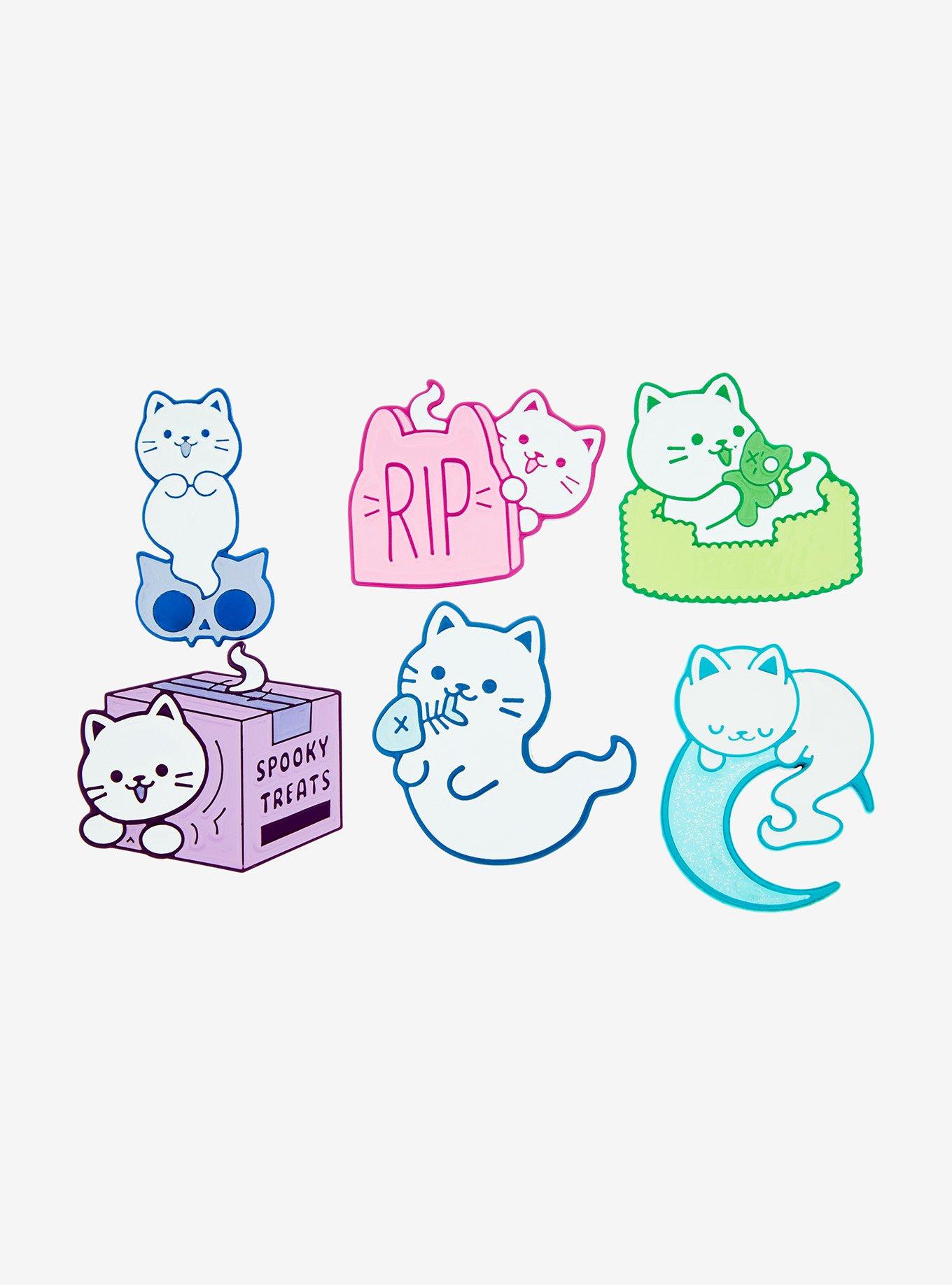 Ghosty Pocket Enamel Pin Set – Kitty With A Cupcake