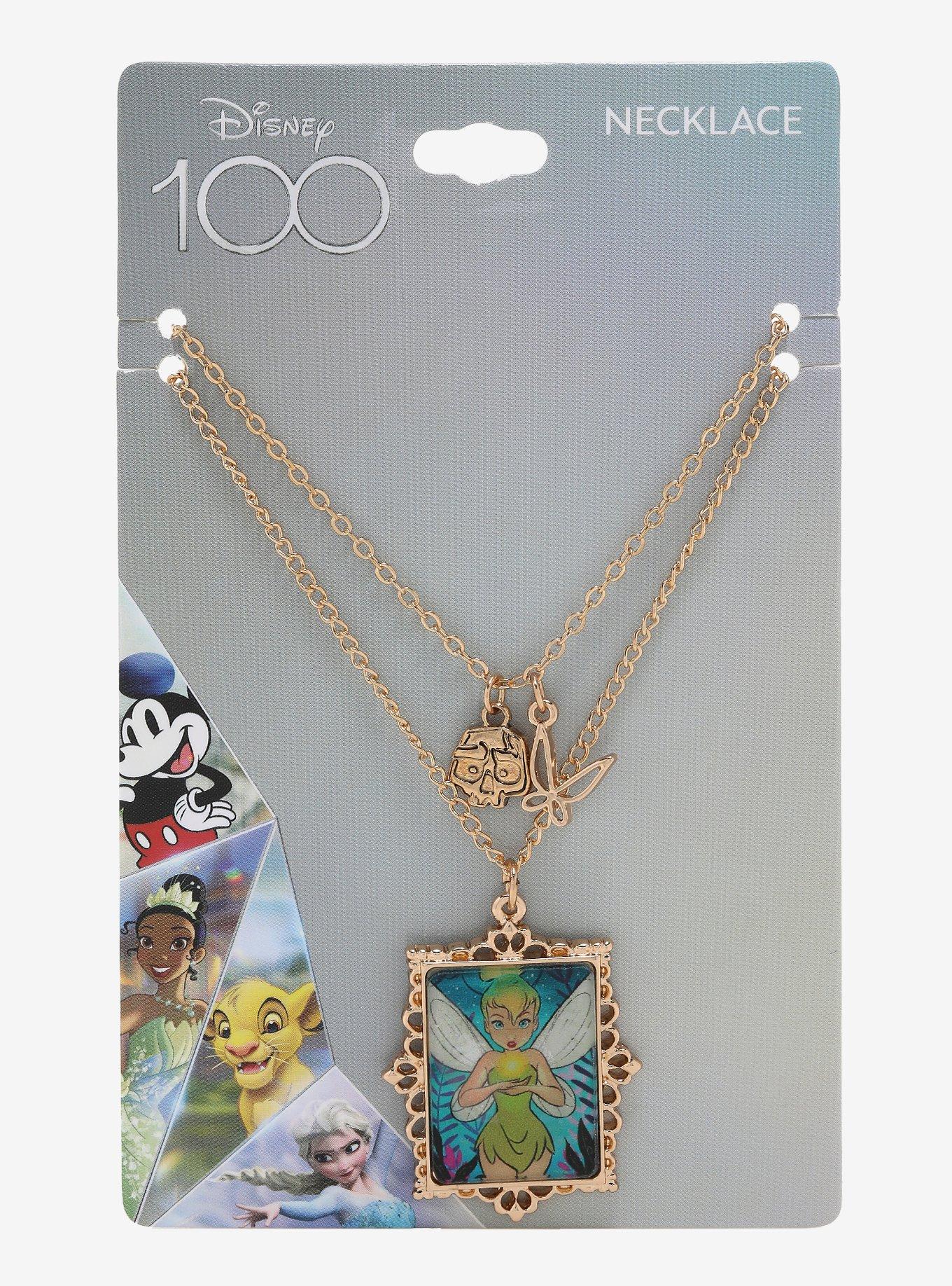 Disney 100 Peter Pan Tinker Bell Layered Frame Portrait Necklace - BoxLunch Exclusive, , hi-res