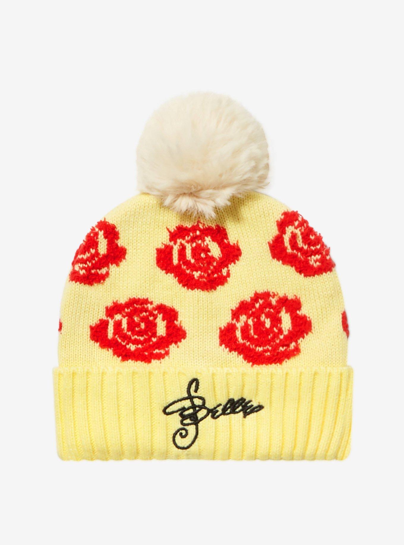 Disney Beauty and The Beast Roses Pom-Pom Youth Beanie - BoxLunch Exclusive, , hi-res