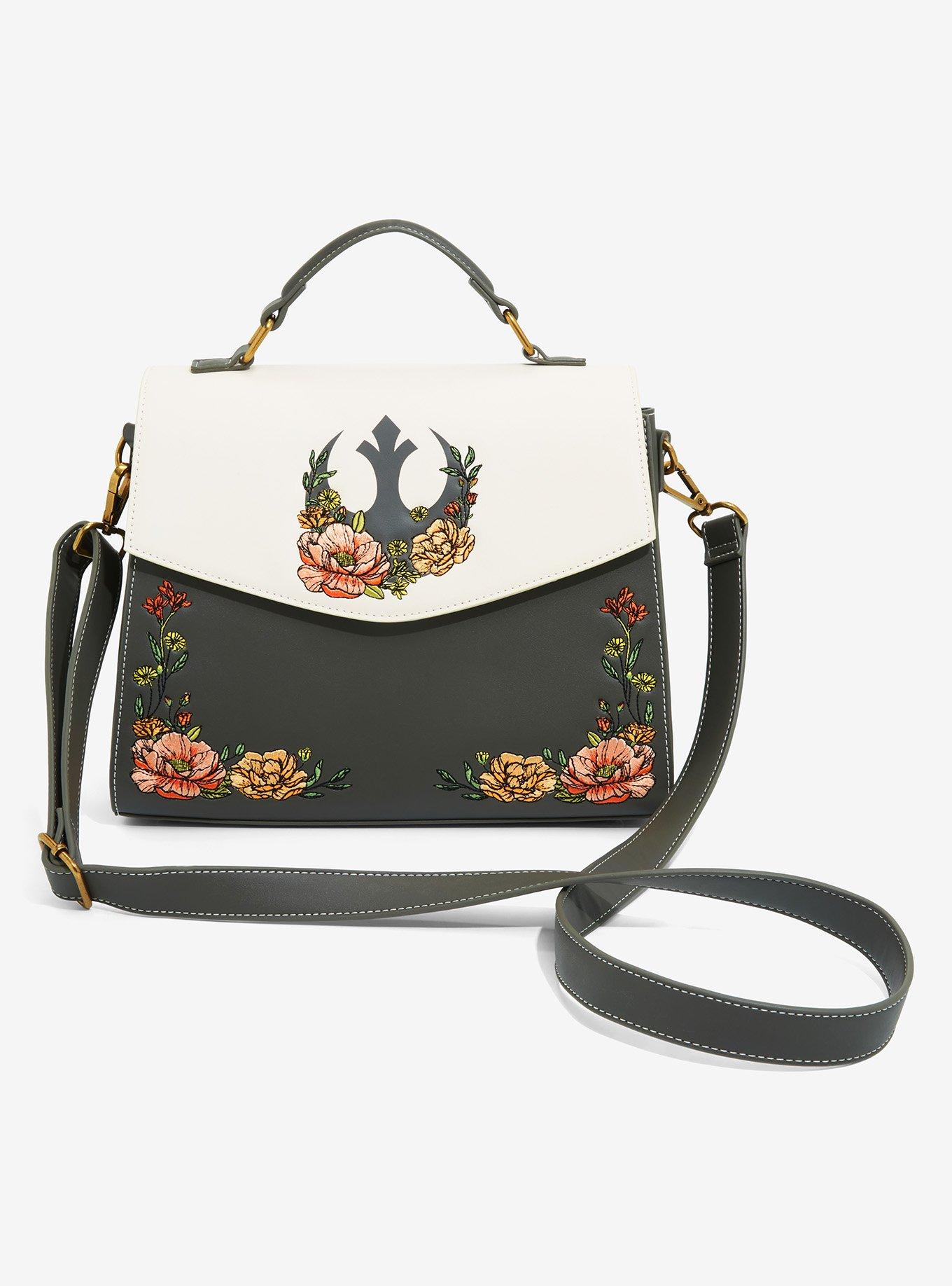 Loungefly Star Wars Rebel Symbol Floral Handbag - BoxLunch