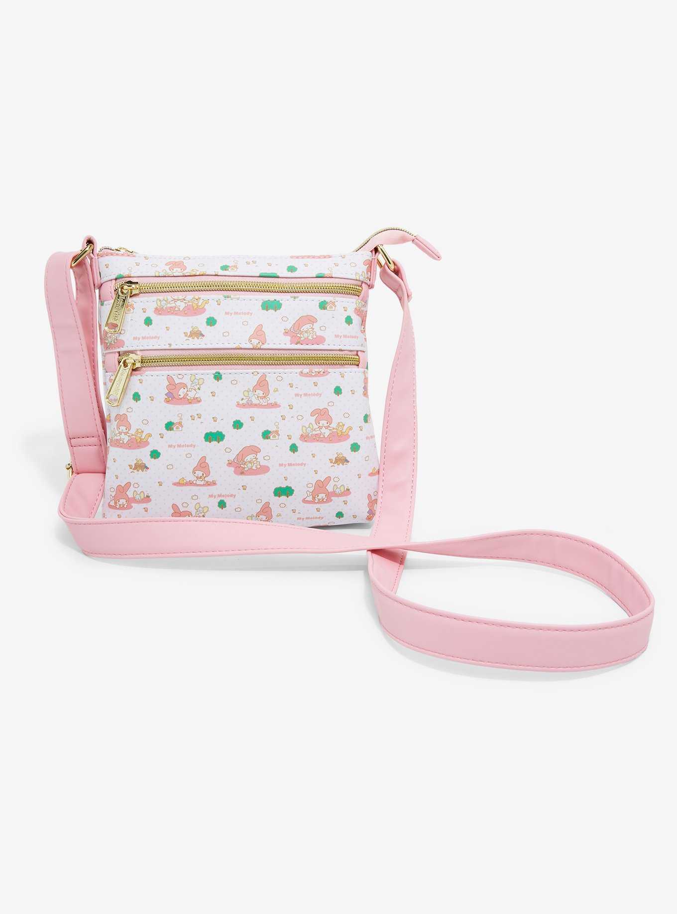 LOUNGEFLY Sanrio Hello Kitty My Melody Kuromi Double Pocket Adult Women's  Double Strap Shoulder Bag Purse