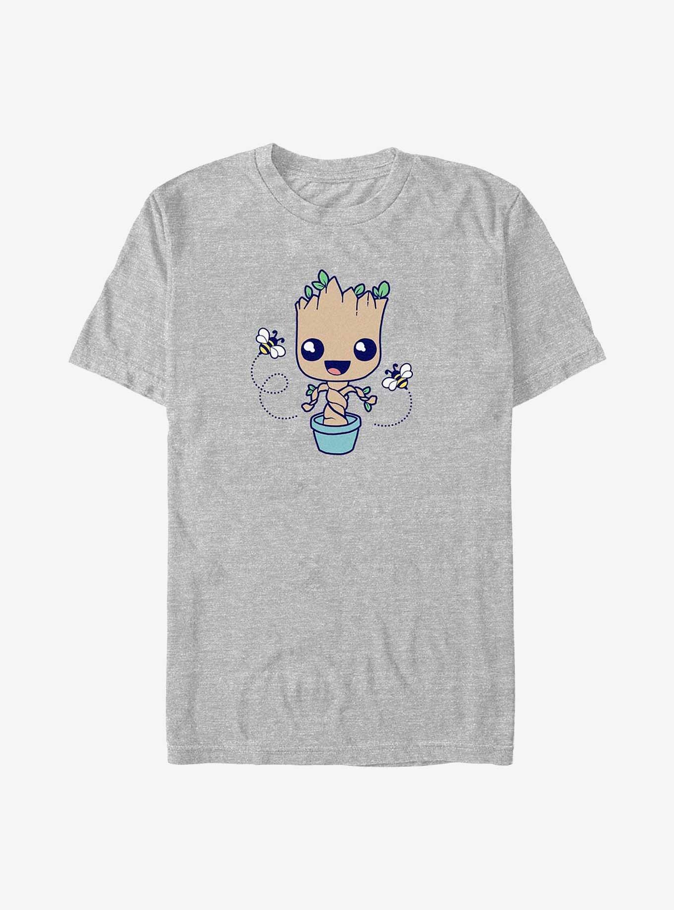 Marvel Guardians of the Galaxy Groot Hello Spring Big & Tall T-Shirt, ATH HTR, hi-res