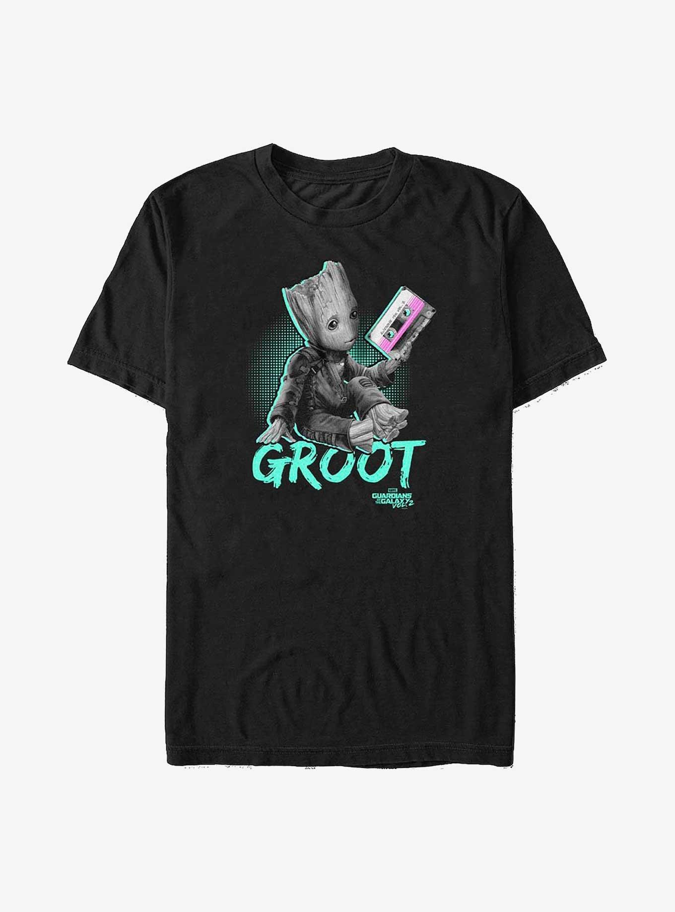 Marvel Guardians of the Galaxy Neon Baby Groot Big & Tall T-Shirt, BLACK, hi-res