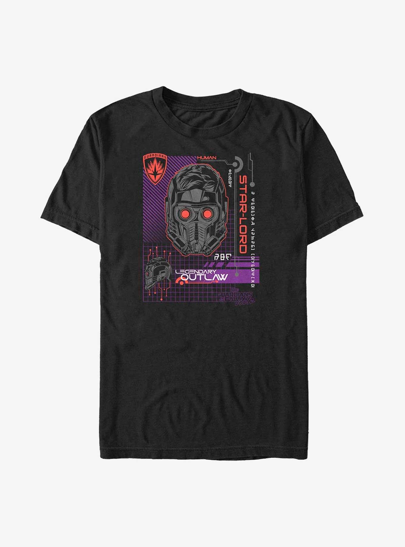 Marvel Guardians of the Galaxy Star Lord Profile Big & Tall T-Shirt, BLACK, hi-res
