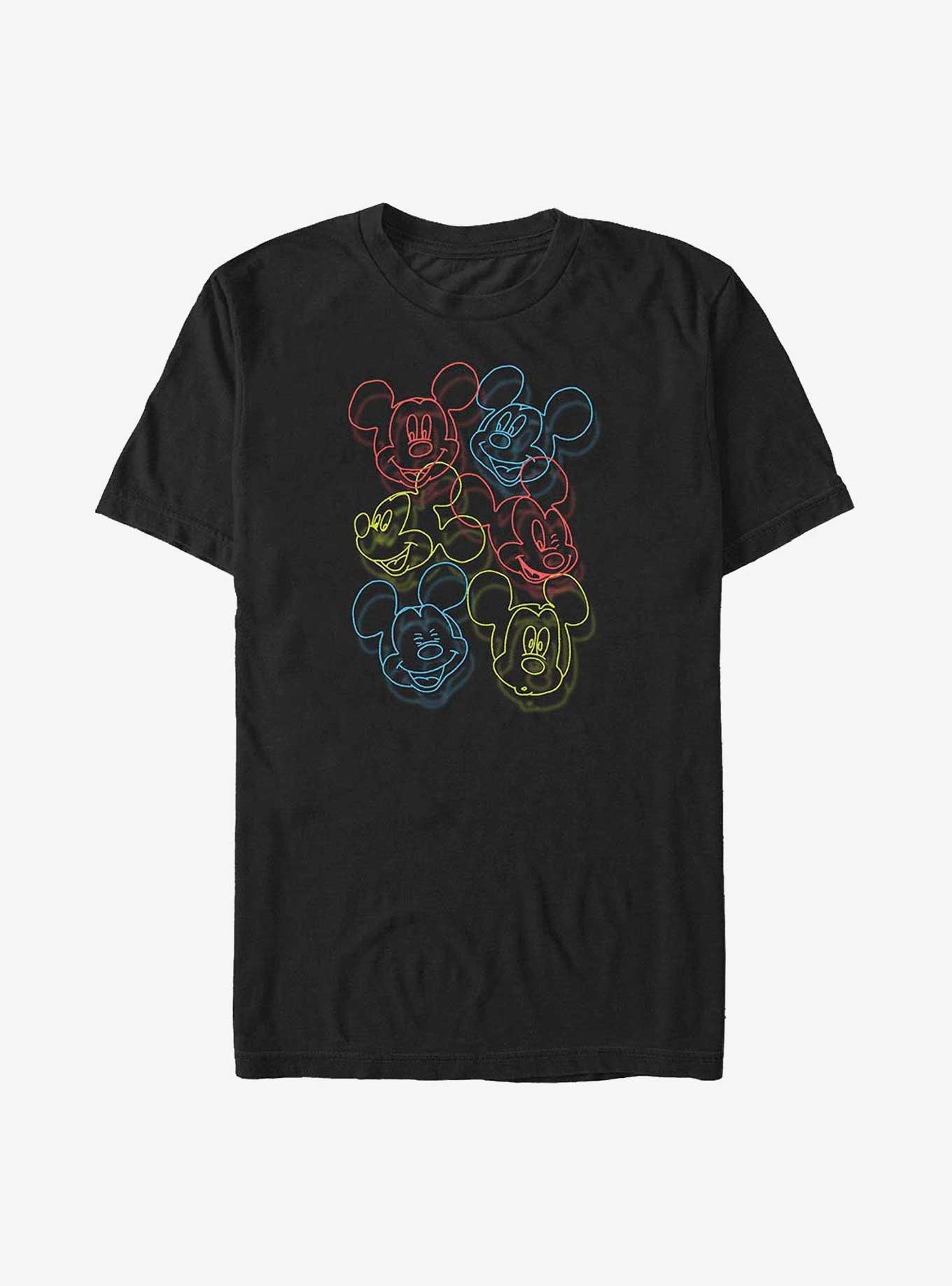 Disney Mickey Mouse Neon Heads Big & Tall T-Shirt, BLACK, hi-res