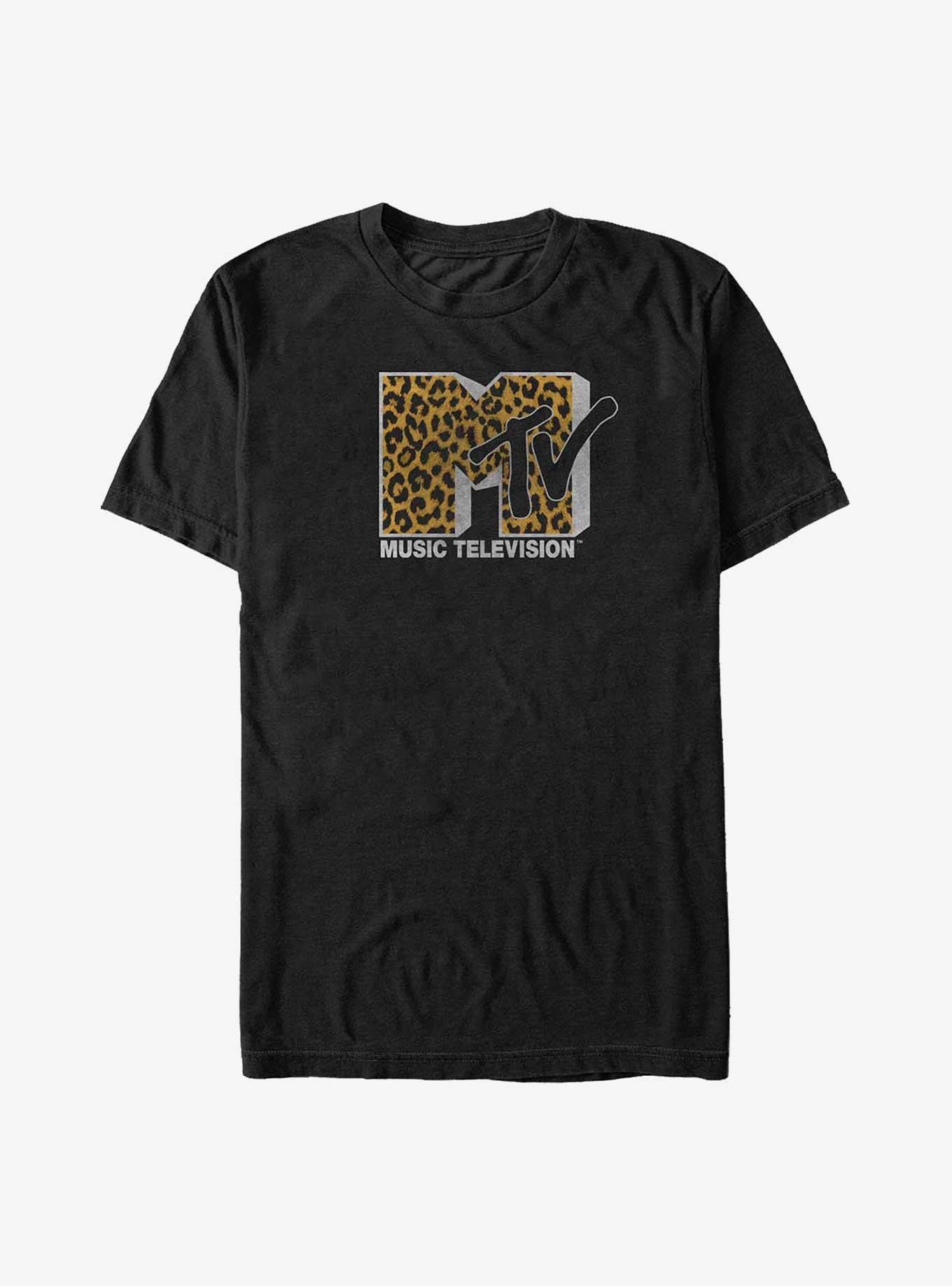 MTV Cheetah Logo Big & Tall T-Shirt, BLACK, hi-res