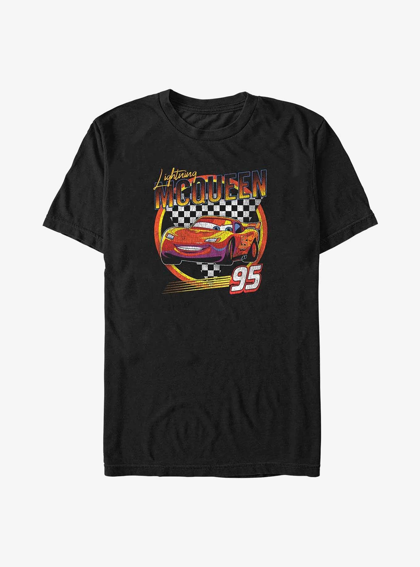 Disney Pixar Cars Lightning McQueen Vintage Race Big & Tall T-Shirt, BLACK, hi-res