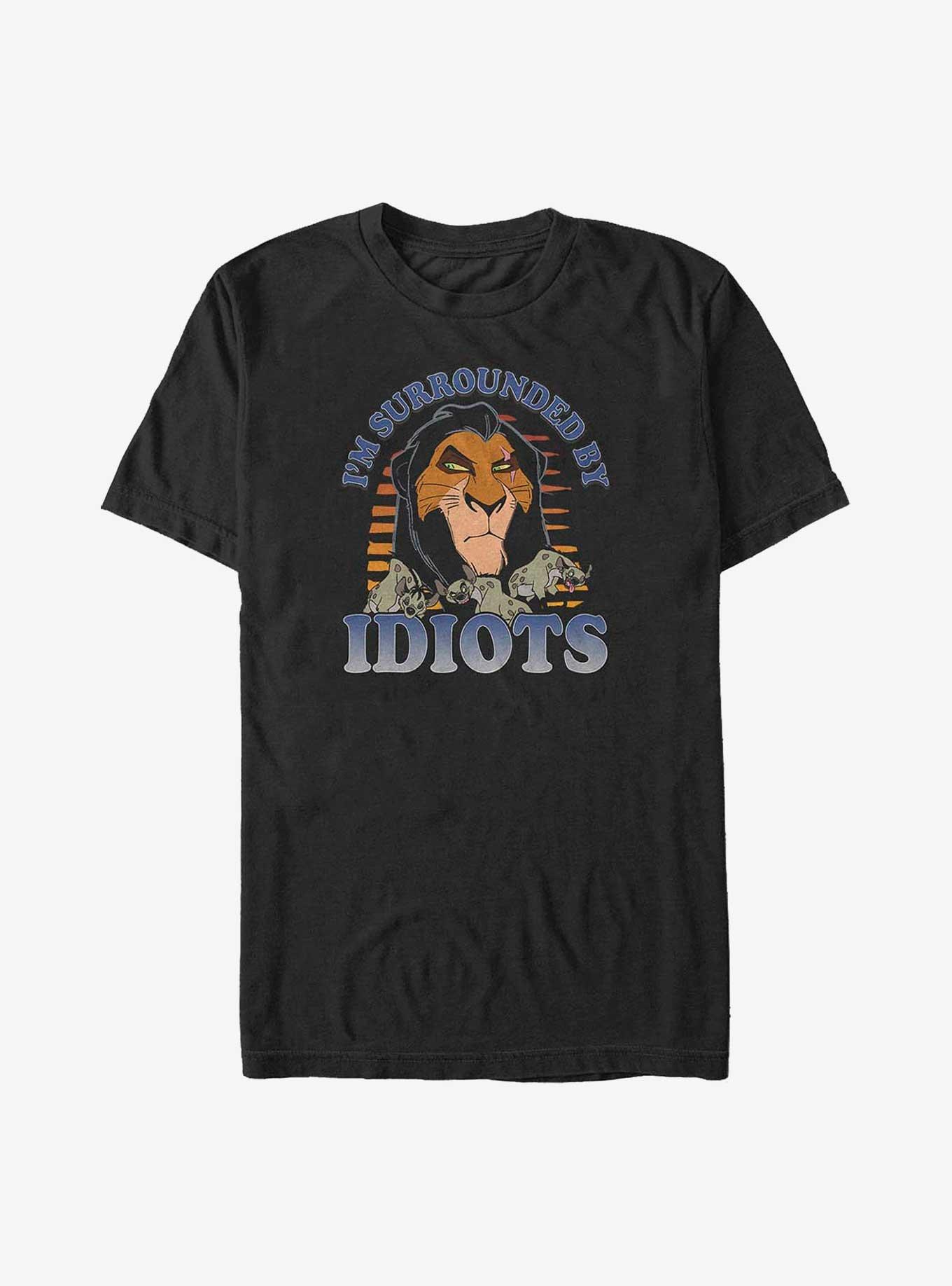 Disney The Lion King Scar Surrounded By Idiots Big & Tall T-Shirt, BLACK, hi-res
