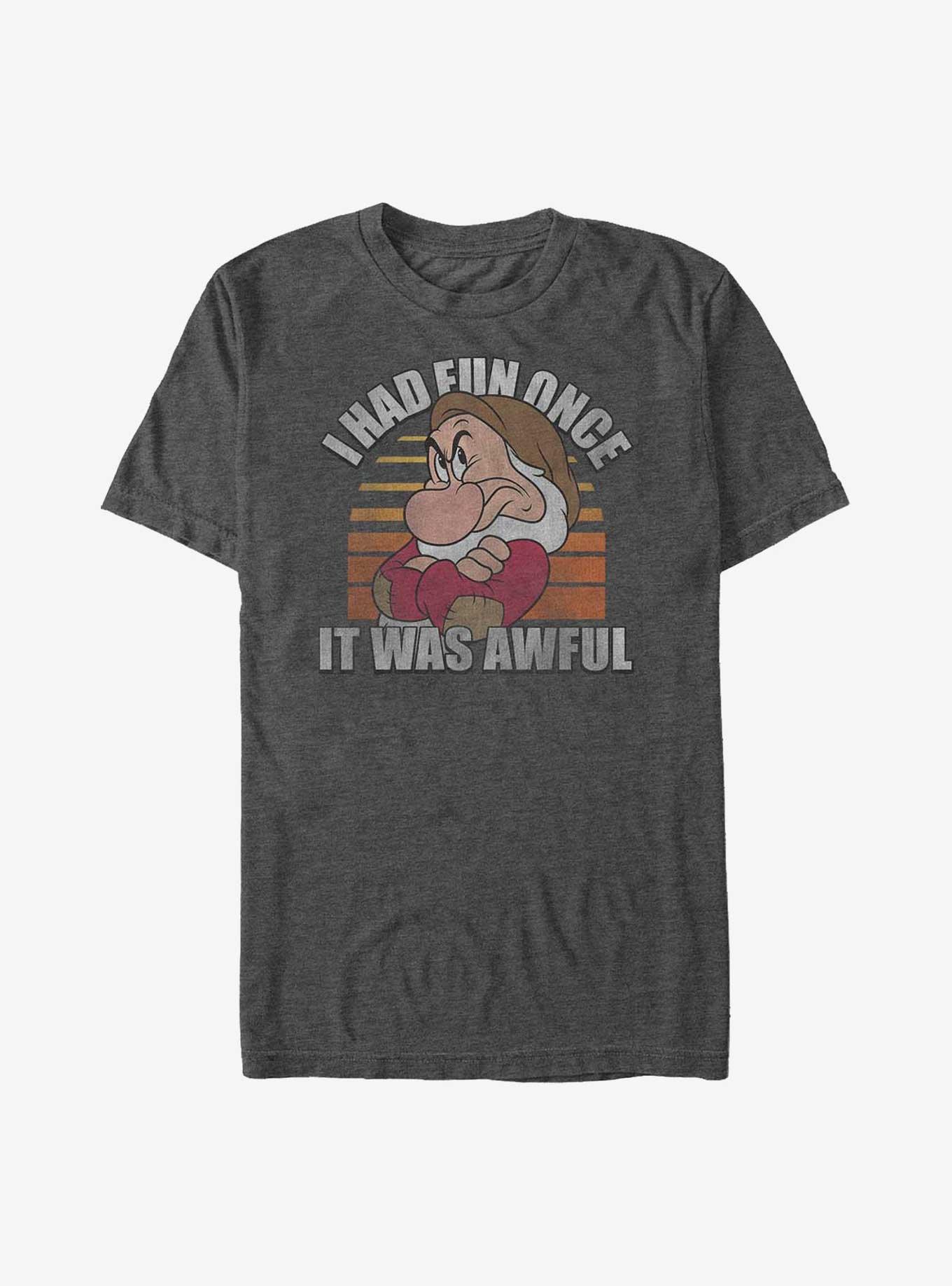 Disney Snow White and the Seven Dwarfs No Fun Grumpy Big & Tall T-Shirt