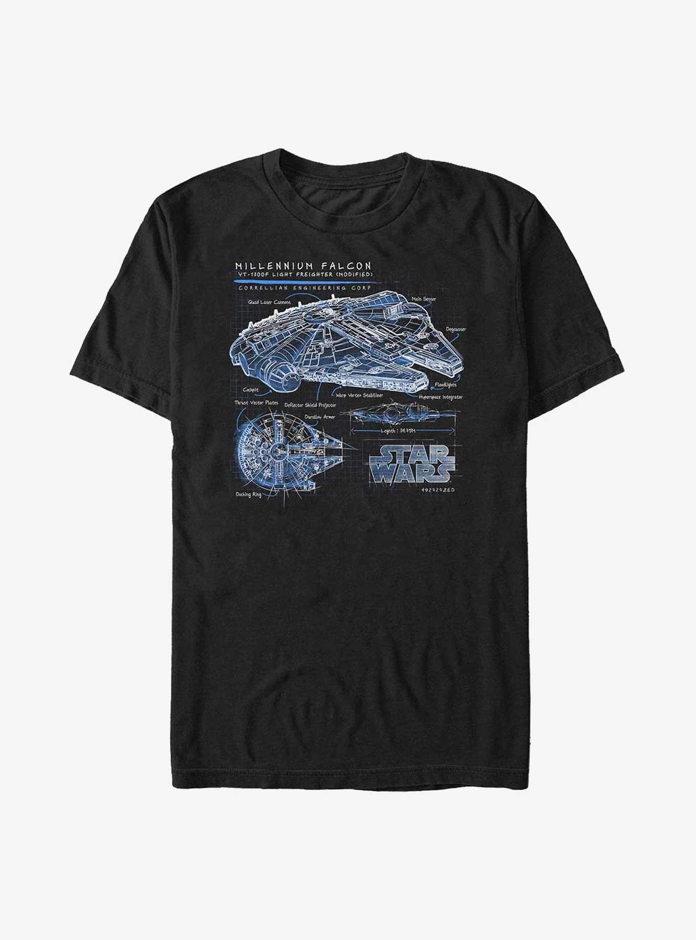 Star Wars: Episode VIII - The Last Jedi Sketchmatic Falcon Big & Tall T-Shirt, , hi-res